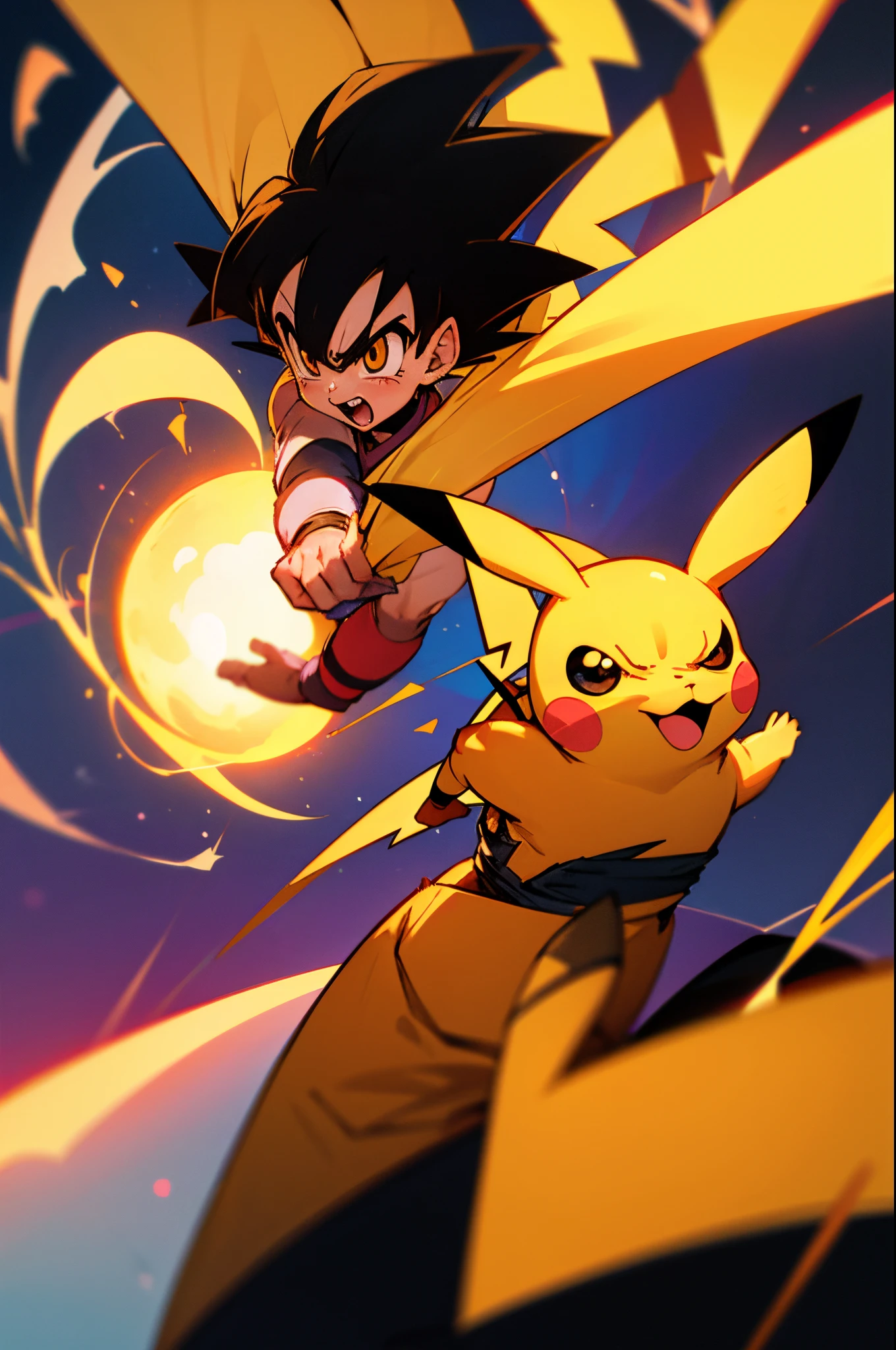 pikachu, dragonball z style