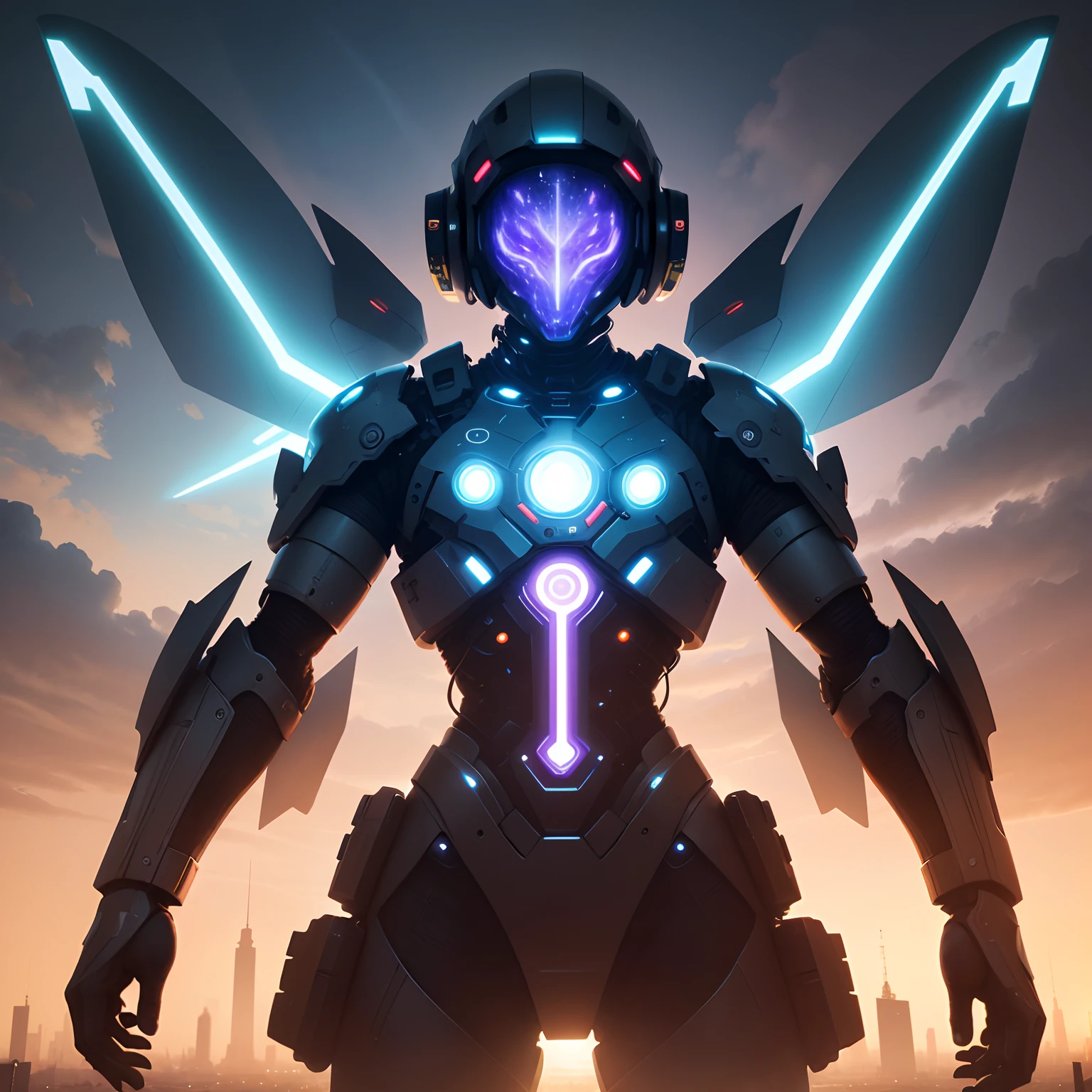 A detailed prompt for generating an image with the theme "Deus dos drones":

"best quality,4k,8k,highres,masterpiece:1.2),ultra-detailed,(realistic,photorealistic,photo-realistic:1.37),futuristic,sci-fi,concept artists,portrait,landscape,colorful light",
"the supreme god of drones", 
"an ethereal deity floating in the sky", 
"with a flowing cloak made of digital code", 
"exuding an aura of power and technology",
"a crown adorned with miniaturized drones", 
"each drone emitting a soft neon glow",
"surrounded by a swarm of small drones",
"whirring and buzzing harmoniously",
"the drones slice through the air gracefully",
"their synchronized movements forming intricate patterns",
"the deity's eyes glowing with a vibrant blue",
"transmitting information to all the drones",
"creating a connection between the divine and the technological",
"the landscape below bathed in a mesmerizing purple hue",
"an awe-inspiring view of a futuristic city below",
"sky-high towers piercing the clouds",
"the city illuminated by neon lights and holographic displays",
"the deity's presence evoking a sense of wonder and awe",
"with each movement, the deity controls the drones effortlessly",
"harmony between divinity and technology",
"the drones serve as messengers and protectors",
"watching over the city and its inhabitants",
"capturing breathtaking aerial views and surveillance",
"the air filled with the hum of drone propellers",
"the deity's presence bringing a sense of order and safety",
"all inspired by the powerful force of innovation",
"the artwork embodies the limitless possibilities of technology",
"a portrait that transcends time and reality",
"merge of the physical and the virtual",
"the image captures the essence of a digital era",
"striving for advancement and progress",
"a visual depiction of technology's divine manifestation",
"blurring the boundaries between man and machine",
"embrace the future, where drones reign supreme",
"vivid colors creating a surreal and captivating atmosphere",
"illuminated by the glow of the drones, the deity stands tall",
"a testament to the wonders of the modern world",
"prompting us to contemplate the power of technology and its impact on our lives."