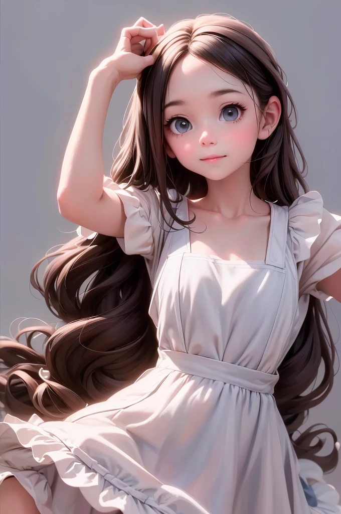 Stable diffusion optimization tips: &quot;Exquisite, cute, lively girl, long hair, big eyes, high nose, exquisite facial features, wearing a white dress, set off soft solid color cartoon style 8K IP close-up, showing high-detail 3D/C4D. Expressive and high-end Quality Niji5 style.