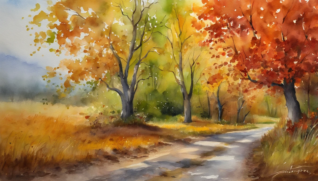 a dirt road，On the left and right are large Canadian maple trees that have fallen.，scattered on the ground