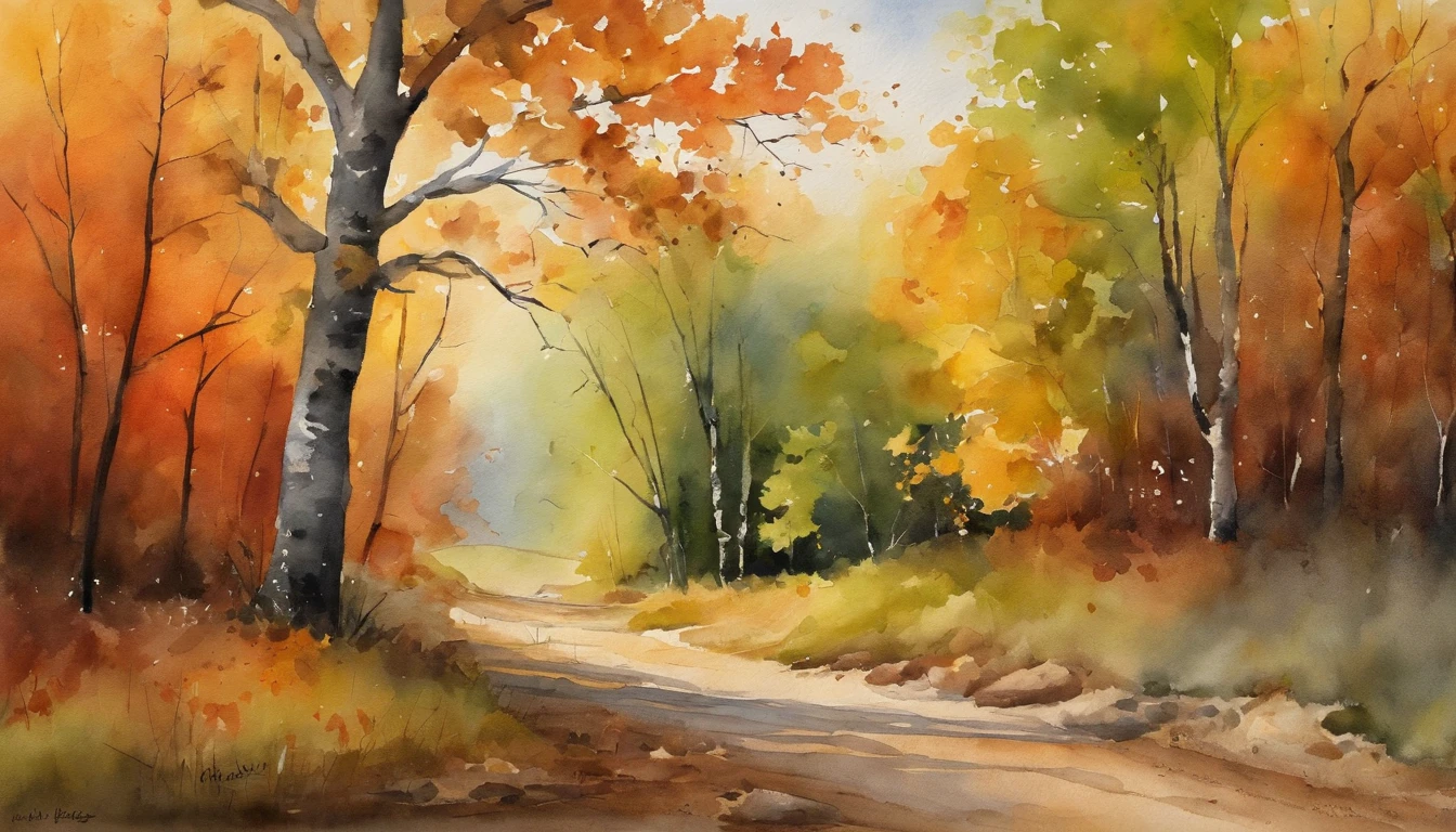 a dirt road,On the left and right are large Canadian maple trees that have fallen.,scattered on the ground