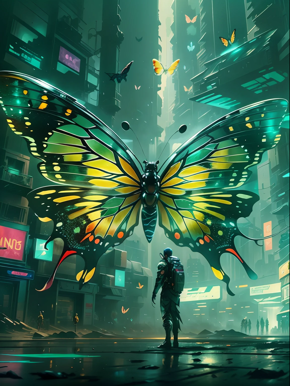 CircuitBoardAI butterfly close-up，The background is lightning, radiated butterfly,  butterfly in starry sky，Futuristic sci-fi butterfly, futuristic urban background，4K Highly Detailed Magical Digital Art, Highly detailed fantasy digital artwork, Epic surrealist digital art illustrations, High detail digital art, Beautiful digital artwork, stunning digital art, 4k detailed digital art, Hot topics on artstation 4k, 3 d epic illustrations