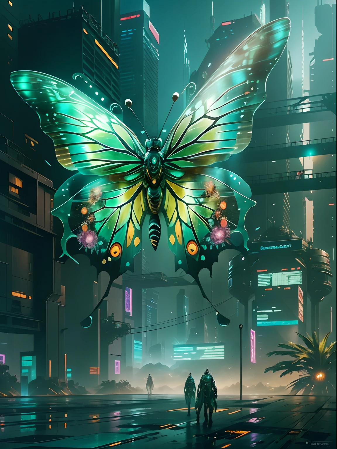 CircuitBoardAI butterfly close-up，The background is lightning, radiated butterfly,  butterfly in starry sky，Futuristic sci-fi butterfly, futuristic urban background，4K Highly Detailed Magical Digital Art, Highly detailed fantasy digital artwork, Epic surrealist digital art illustrations, High detail digital art, Beautiful digital artwork, stunning digital art, 4k detailed digital art, Hot topics on artstation 4k, 3 d epic illustrations