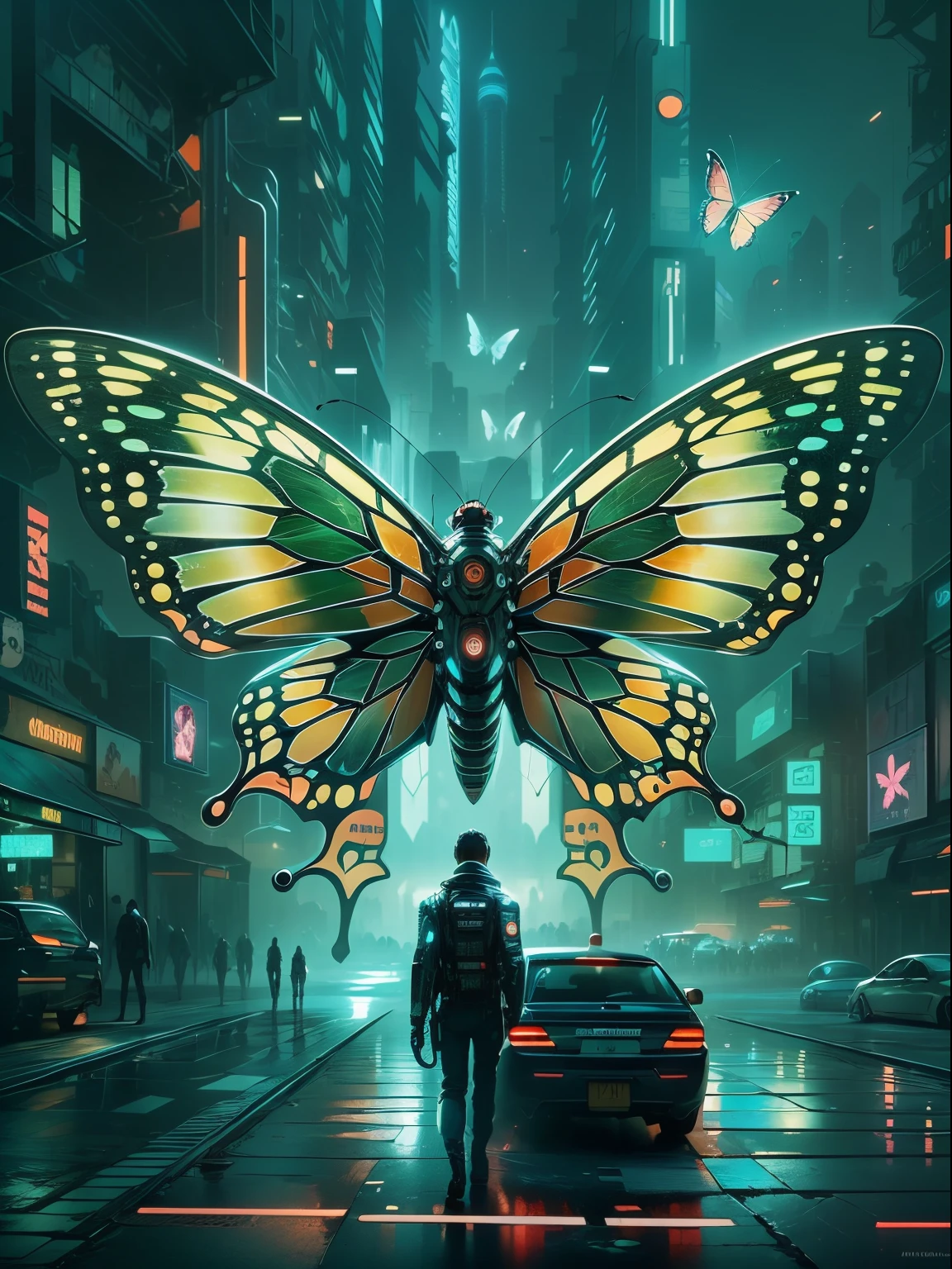CircuitBoardAI butterfly close-up，The background is lightning, radiated butterfly,  butterfly in starry sky，Futuristic sci-fi butterfly, futuristic urban background，4K Highly Detailed Magical Digital Art, Highly detailed fantasy digital artwork, Epic surrealist digital art illustrations, High detail digital art, Beautiful digital artwork, stunning digital art, 4k detailed digital art, Hot topics on artstation 4k, 3 d epic illustrations