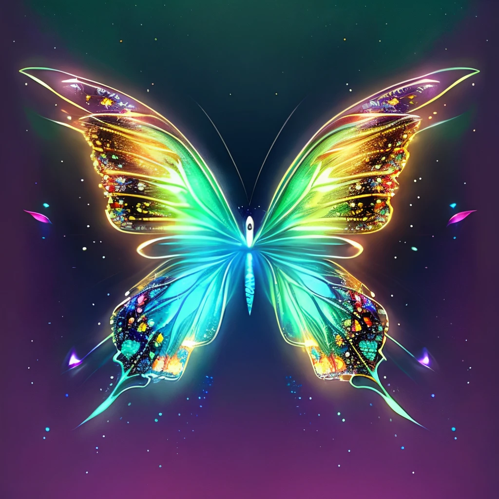 tmasterpiece,Best quality at best,(nothing but butterflies),(NOhumans),Butterfly neon wings,From beginning to end to the end,Delicate butterflies,The sheen,inverted image,Sparkling blue-green gemstones,Elegant and noble,simple backgound