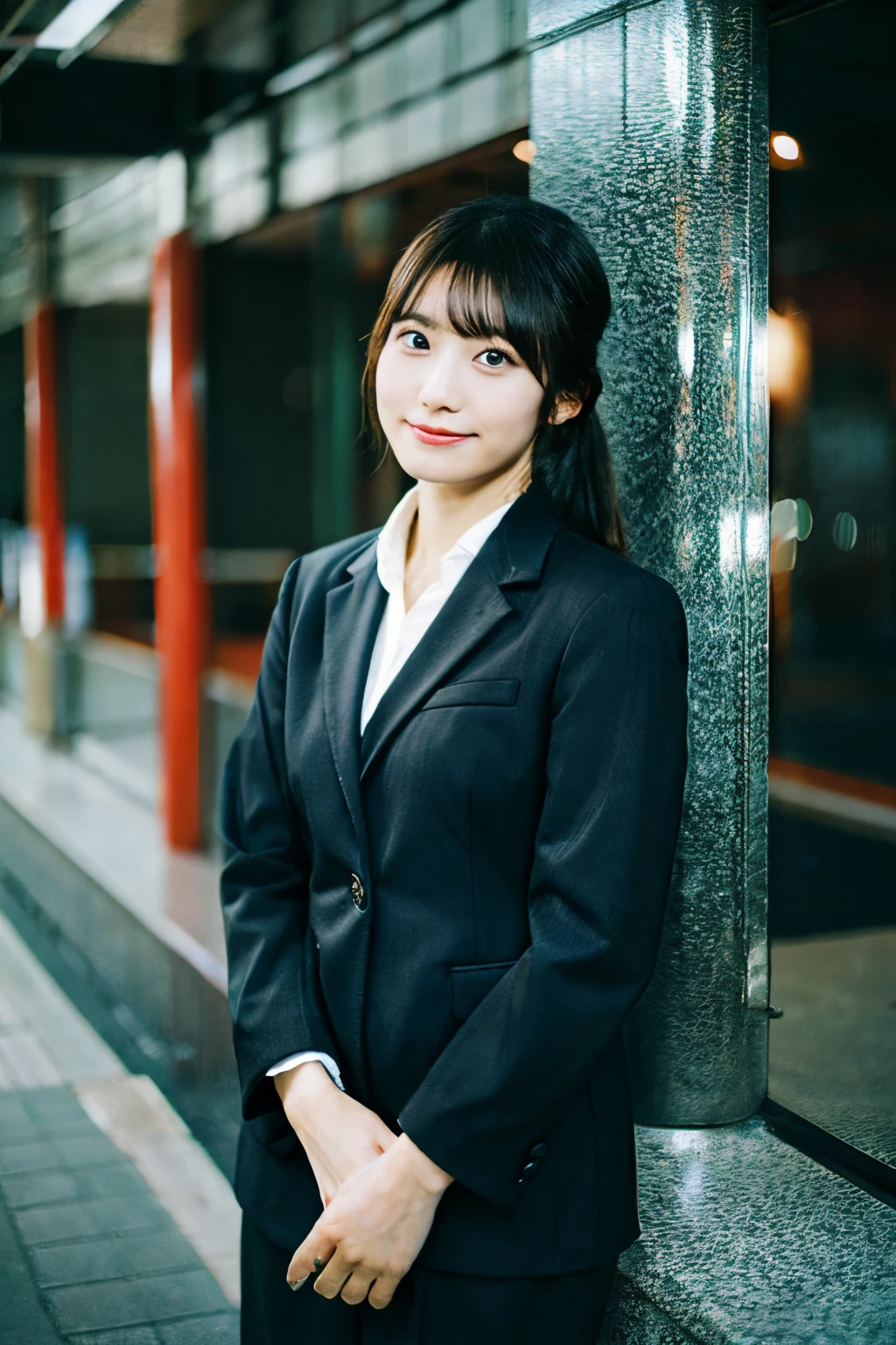 Japanese female teacher in suit, ISO 6400