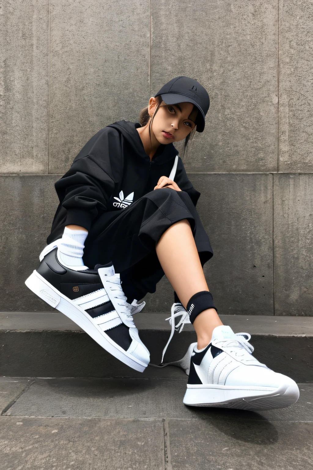 I'm wearing Adidas sneakers