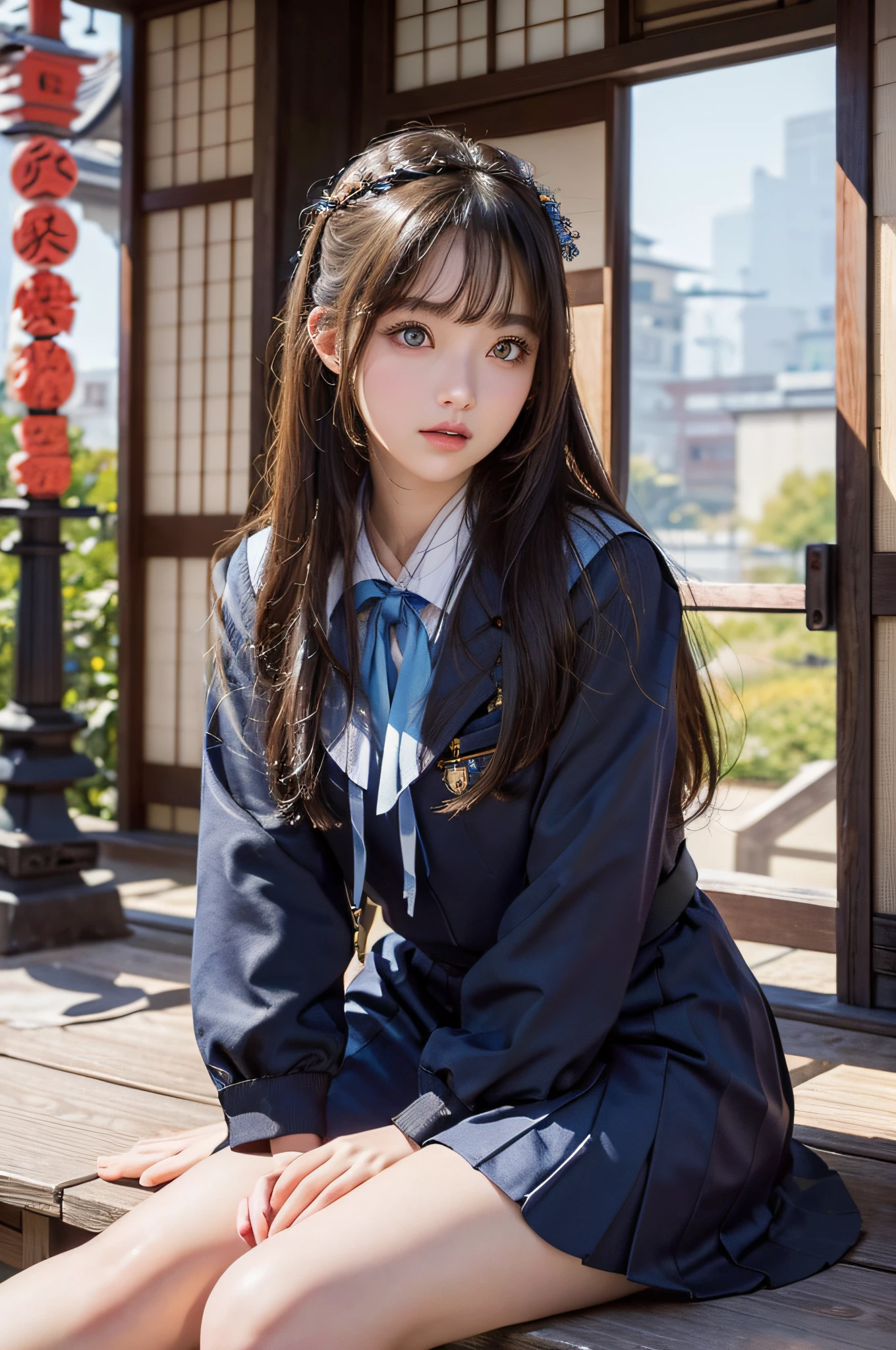 (Raw photo:1.2), (Photottorial,:1.4), a beautiful detailed girl, extremely detailed eye and face, beatiful detailed eyes, Ridiculous, unbelievable Ridiculous, huge filesize, ultra-detailliert, hight resolution, ighly detailed, best qualtiy, masuter piece, , Kemomimi, ((Japan Girls' High School Uniform)),, ighly detailed, UHQ, unification, 8k wallpaper, magnifica, finely detail, masuter piece,, best qualtiy, Highly detailed UHQ uniform 8k wallpaper, Light on the face、电影灯光、16yo girl、((dynamicposes))、(half)、(panthyhose、、、、)、(Sit on your legs with your knees bent))、shorth hair、long neck、Put your ears out、bangss、big eye、Lashes、cute little、a very cute
