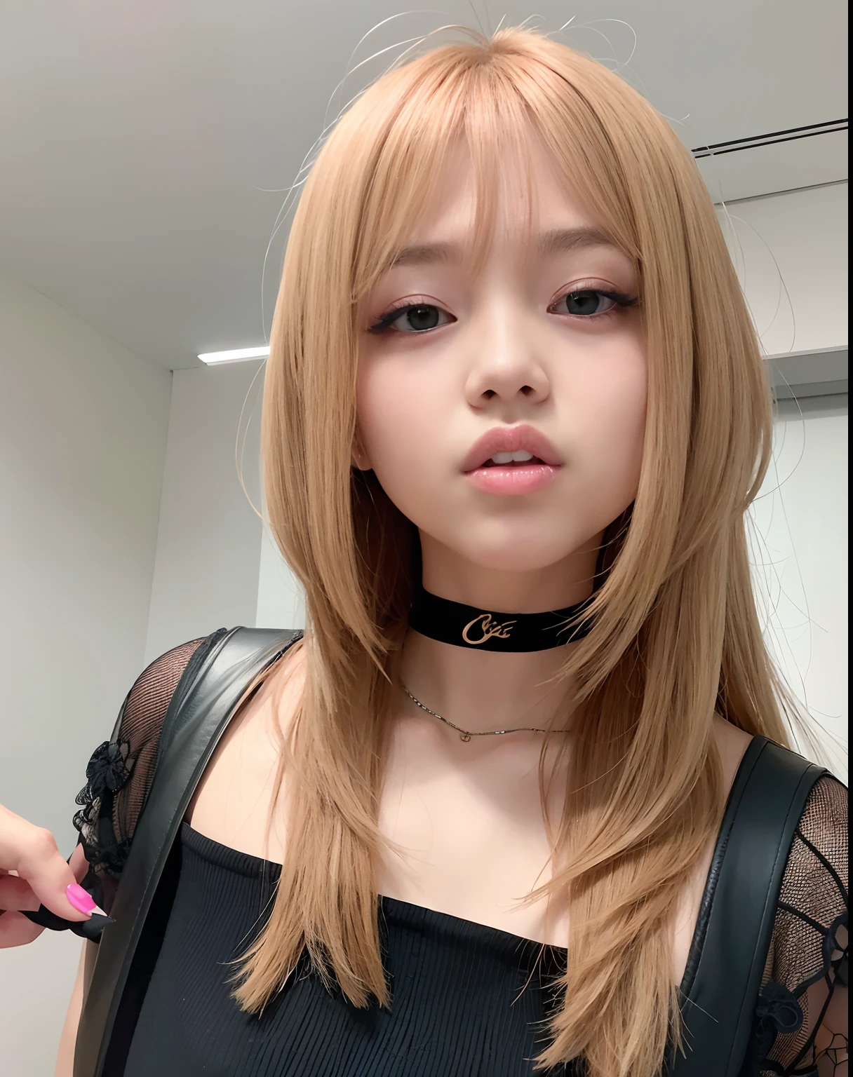 Mulher com cabelos ruivos e um top preto posando para uma foto, O corte Hime, Rena Nounen Estilo 3/4, jennie do blackpink, sem franja, Park Roseanne do Blackpink, Chiho, Lalisa Manobal, brown hair, cruel korean goth girl, Lalisa Manoban do Blackpink, Xision Wu, cabelos longos com franja