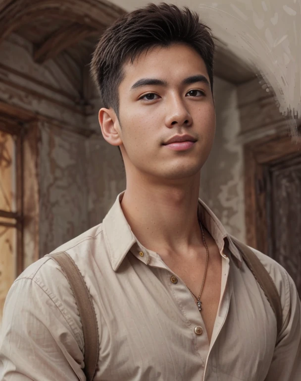 Medium shot，Handsome young man，musculine，Frog，Digital Painting，Best qualtiy，Gentlesoftlighting lighting，