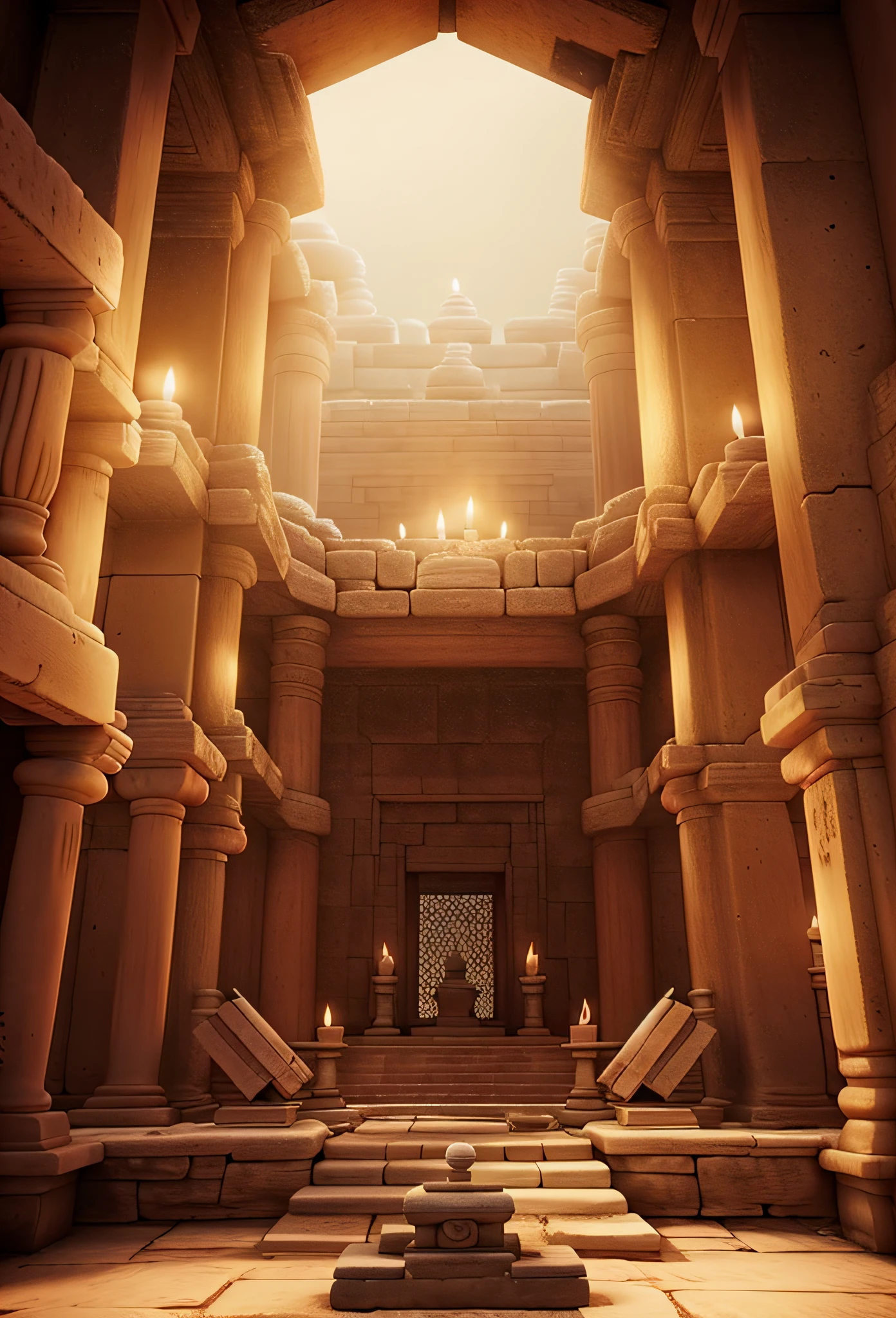 ancient temple with candles