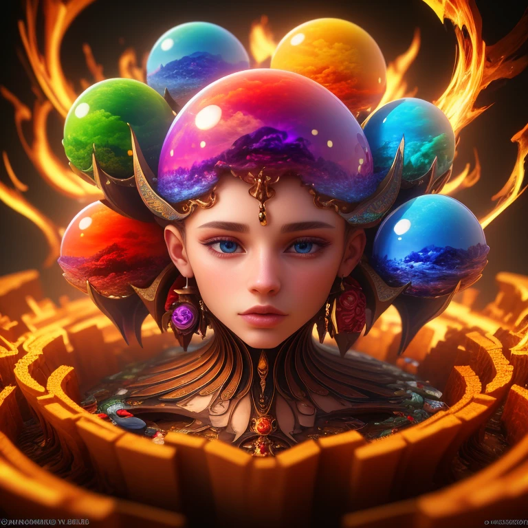 surreal art, multiple themes, multiple layers, best quality, 8K, uhd, 3D render, quarter view