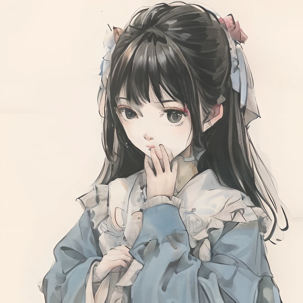 scary photos,Gothic horror masterpiece,There is ethereal transparency and high behind spirit,Someone has a face,Beautiful female doll,behind,feeling of horror,Uncanny Valley,There is a spirit behind it,Gorgeous clothes,There is a drop shoulder,There is leakage on the chest