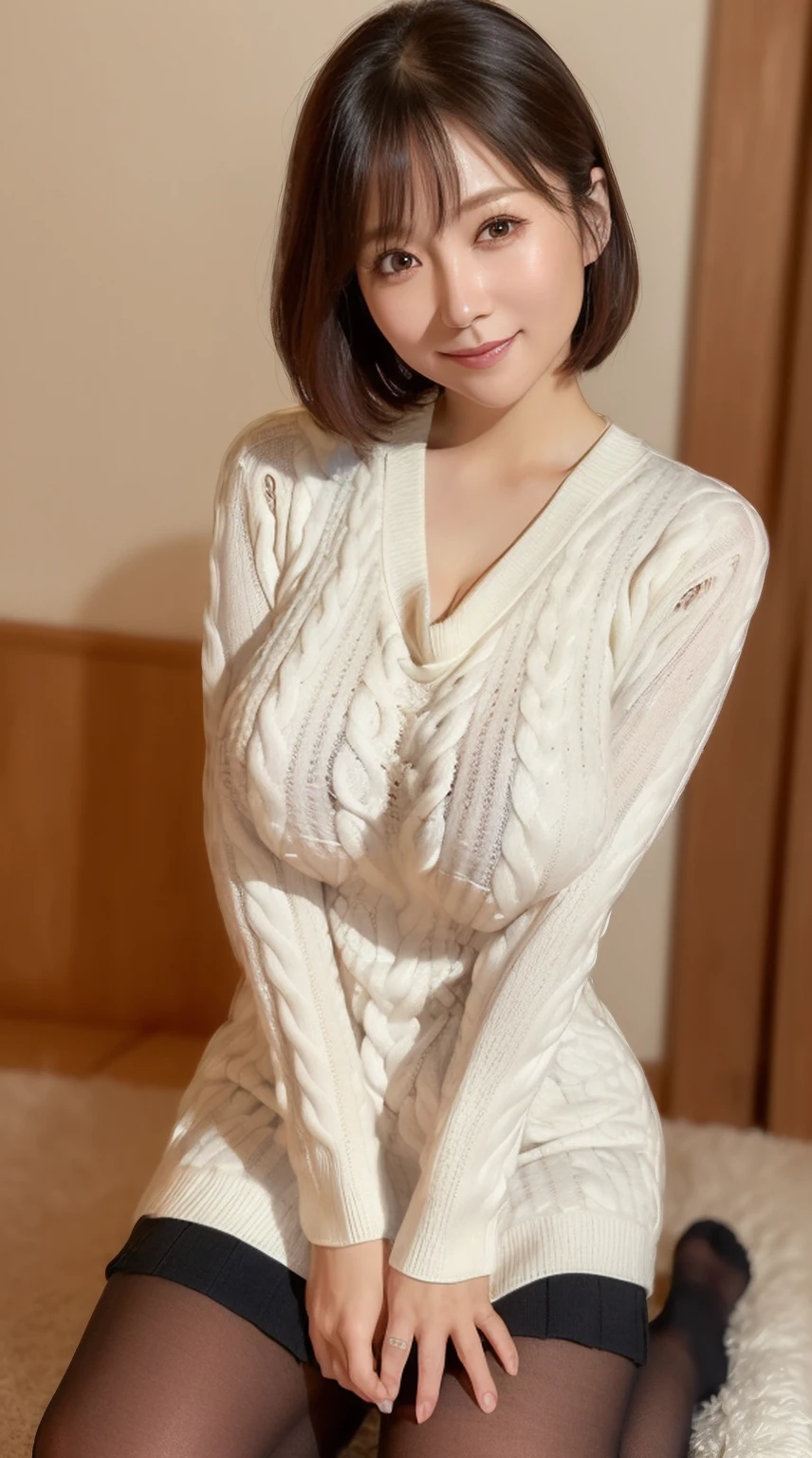 doress、(Photorealsitic:1.4)、(hyper realisitic:1.4)、(realisitic:1.3)、(Smooth lighting:1.05)、(Improved lighting quality in movies:0.9)、32K、1girl in、20 years girl、Realistic lighting、back lighting、Facial light、raytrace、(brightened light:1.2)、(enhanced quality:1.4)、(Top quality real texture skins:1.4)、finely eye、finerly detailed face、Fine quality eye、(Tired, sleepy and satisfied:0.0)、 close up of face、Light brown hair、Sweaters、(enhance body line mood:1.1)、(Increase the beauty of skin texture:1.1)、Gentle smile