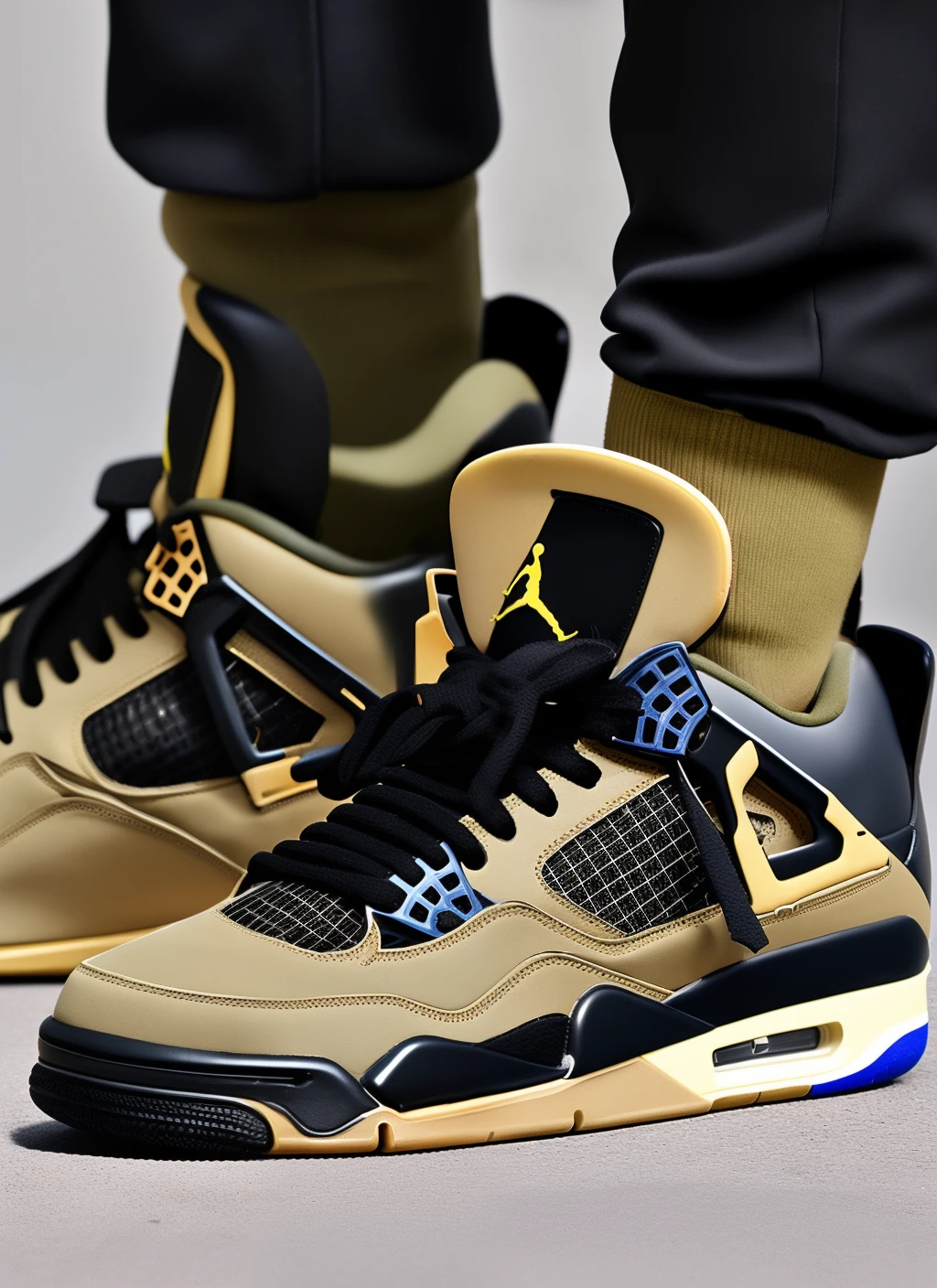 photo réaliste des Jordan 4 militari