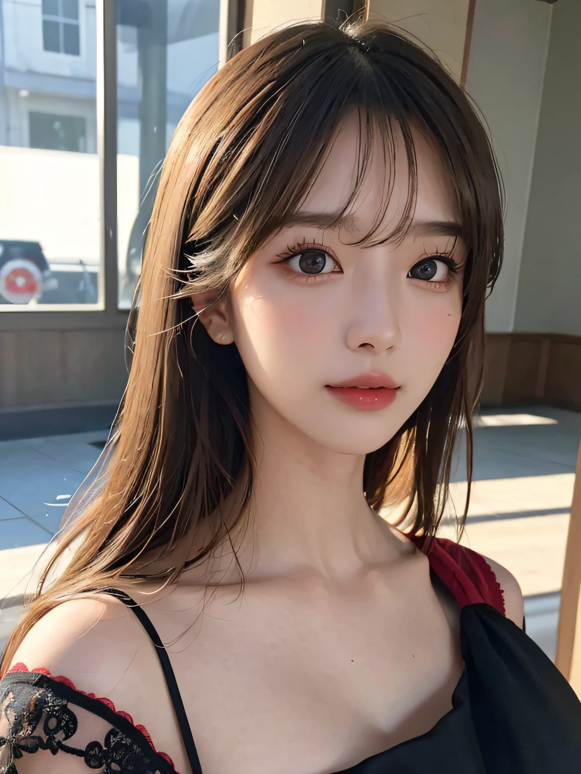 ((Realistic lighting, top quality, 8K, Masterpiece: 1.3)), Clear Focus: 1.2, 1 girl, Perfect Body Beauty: 1.4, Slim Abs: 1.1, ((Dark Brown Hair, Big: 1.3)), (Accelerate: 1.4), (Outdoor, Night: 1.1), Street, Ultra Slender Face, Fine Eyes, Double Eyelids, Exposed Cleavage, Incredibly Absurd, Messy Hair, Floating Hair,