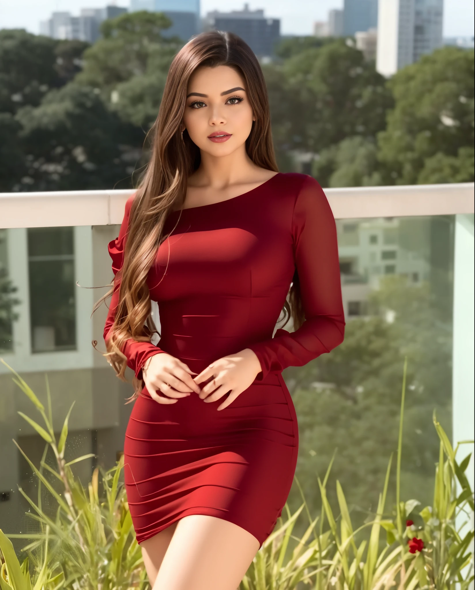 Hot women in red dress best sale