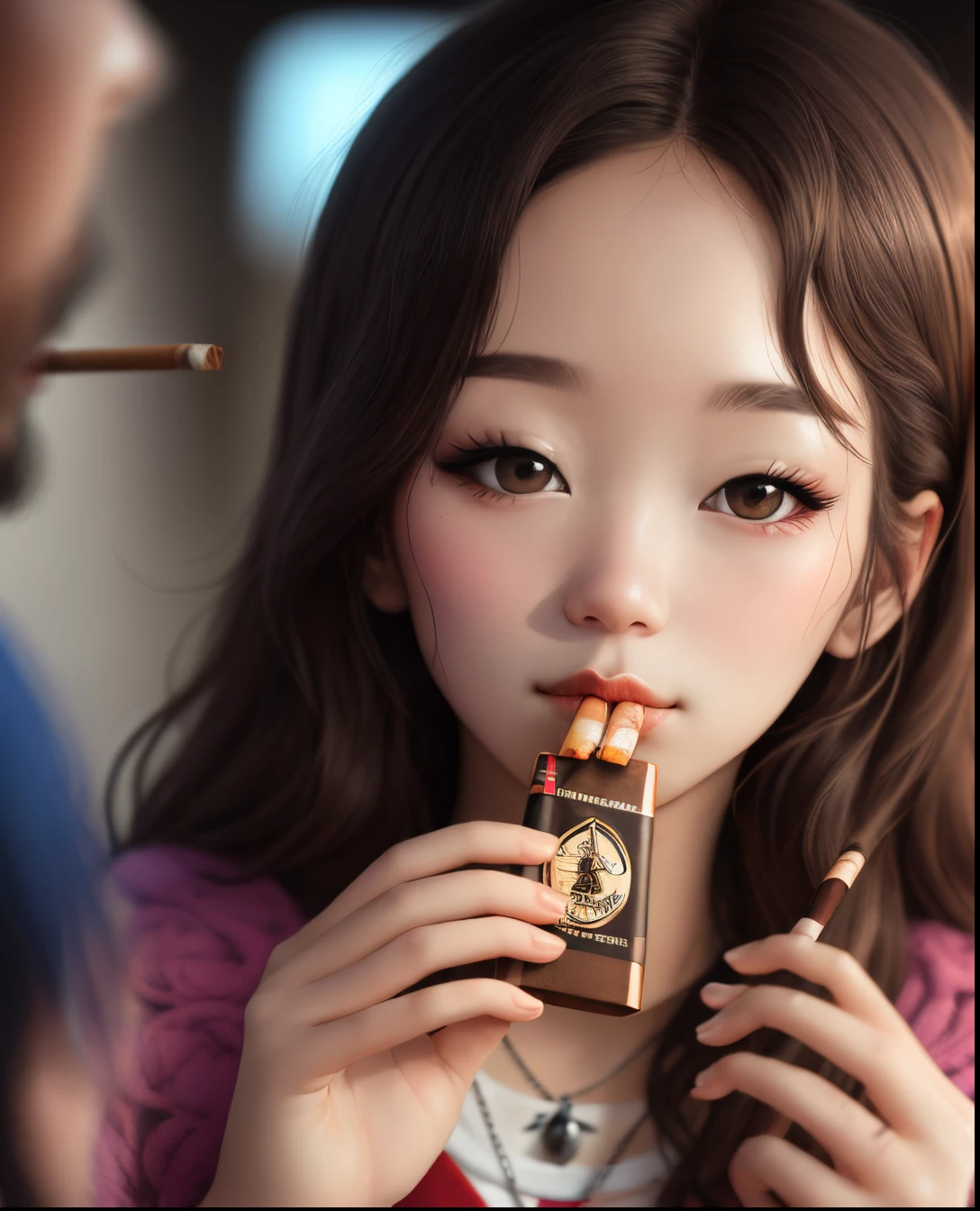 Wonyoung de IVE con un cigarrillo