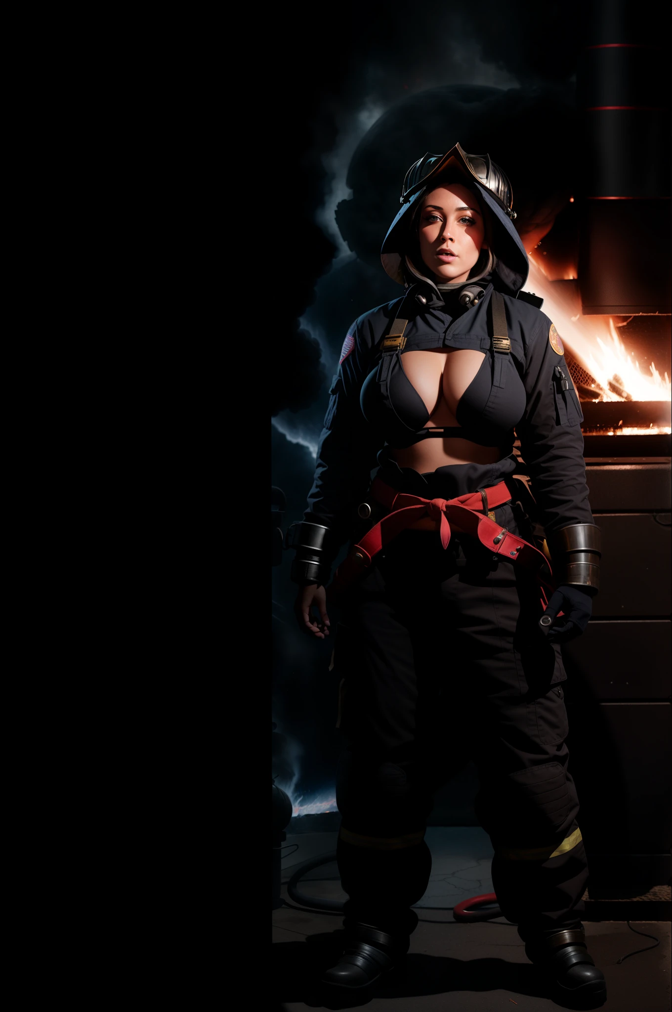 Charcoal firefighter Exhibitionist space ninja