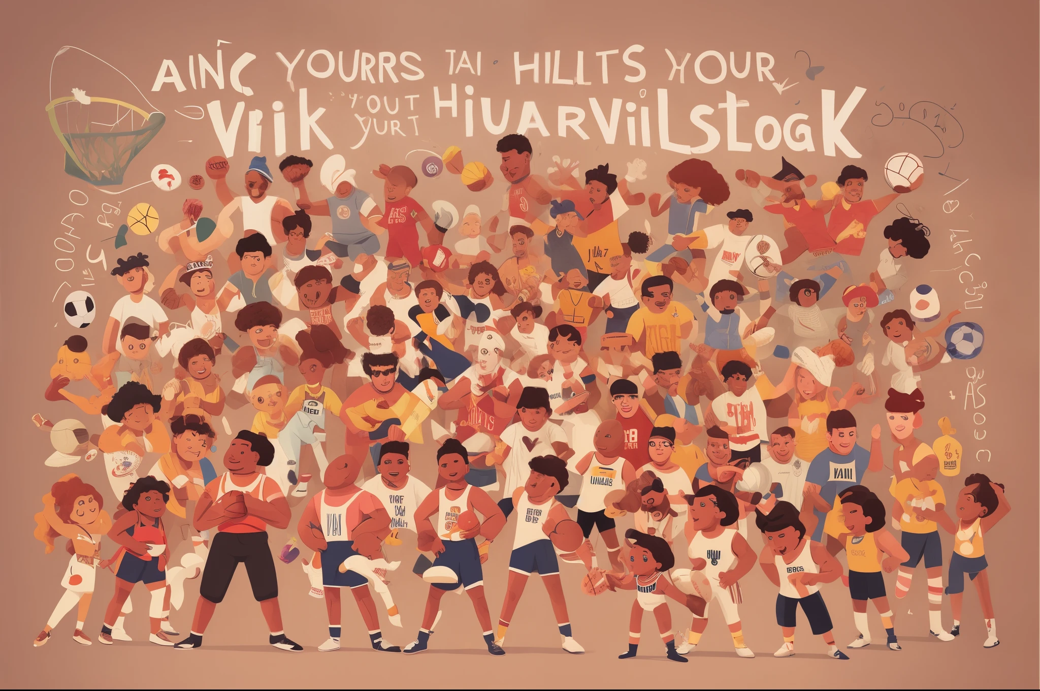 Create an image for sports that uses the phrase it takes a village