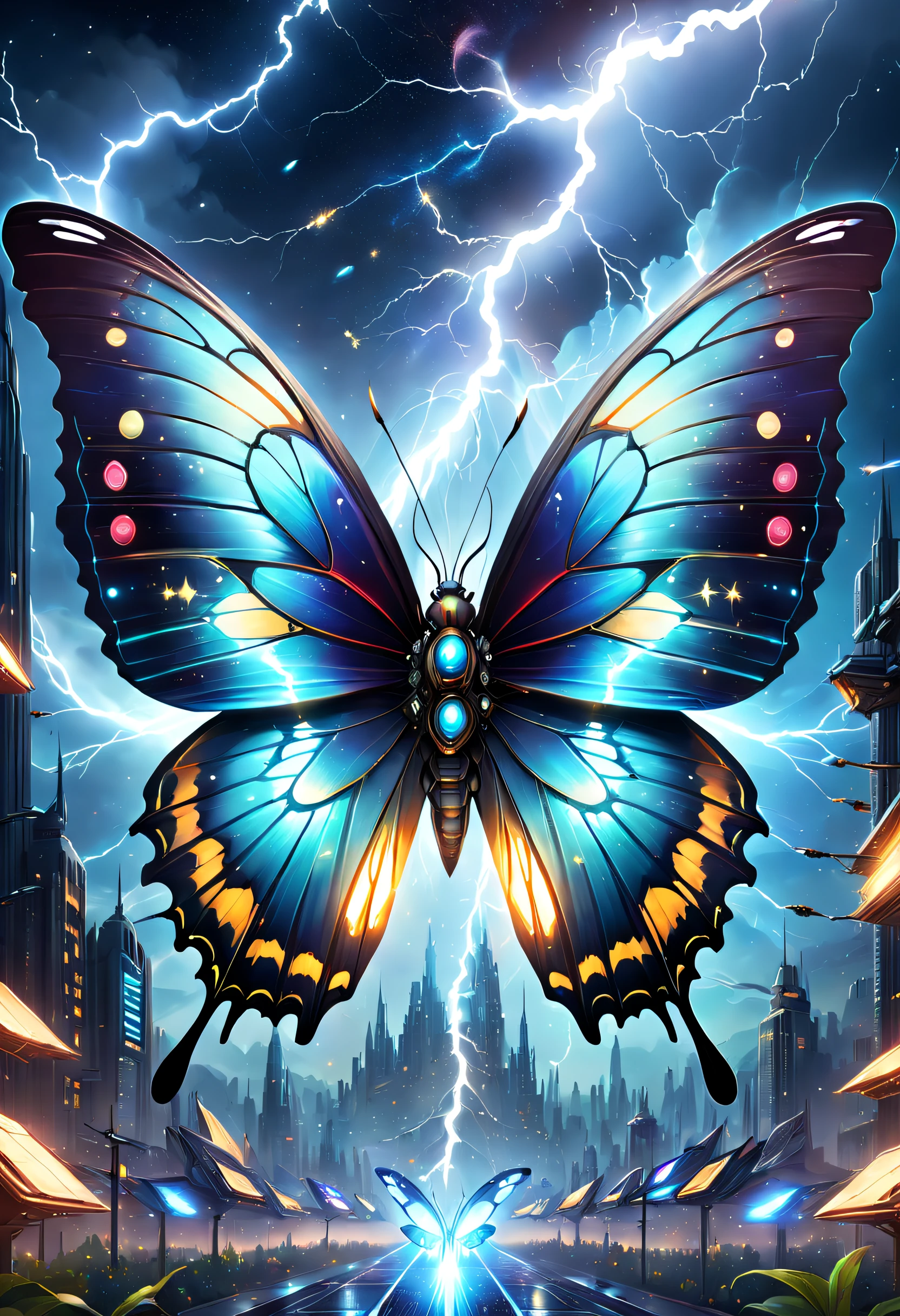 hyper HD, super detailing, Best quality at best, high detal, 1080p, 16k, A high resolution，Butterfly close-up，Butterfly with sparkling surface, amazing symmetrical wings, Magic Crystal Butterfly, Magic butterfly with diamonds, purple sparkles, gold and purple, butterfly bright,, Sparkling gold butterfly, glowing purple, The background is the mysterious cosmic starry sky, butterfly photography, Gemstones and yellow gold rings，(The best illustrations)，(The best shadow)，isometric 3D.octaneratingrendering，Hyper-realistic