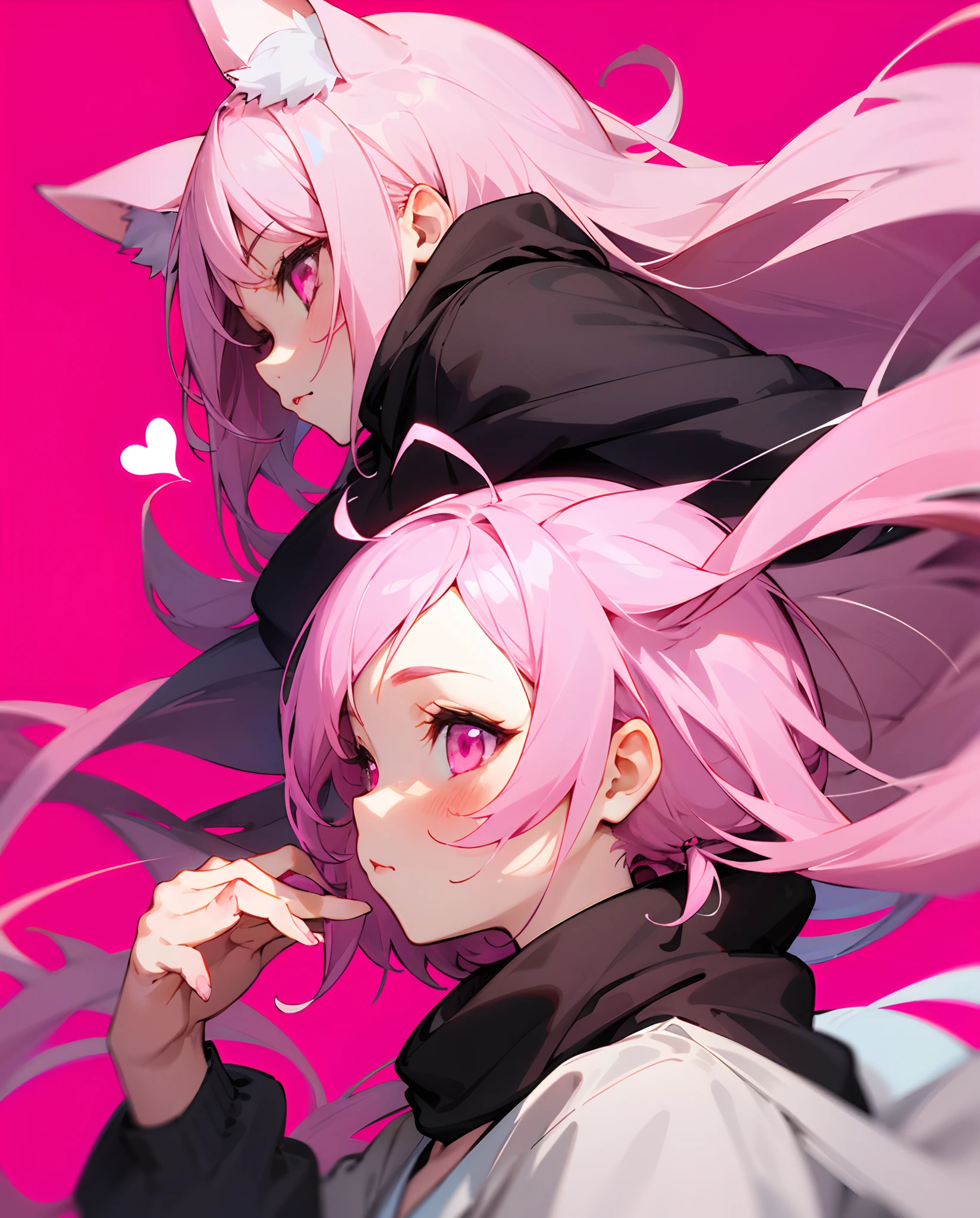 Highest quality、masterpiece、High sensitivity、High resolution、Detailed Description、Slim Body、pink perl hair、black dressed suit、wing ear, vtuber, 