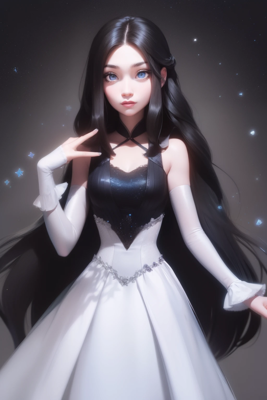 Disney girl with long hair and long hair with blue eyes