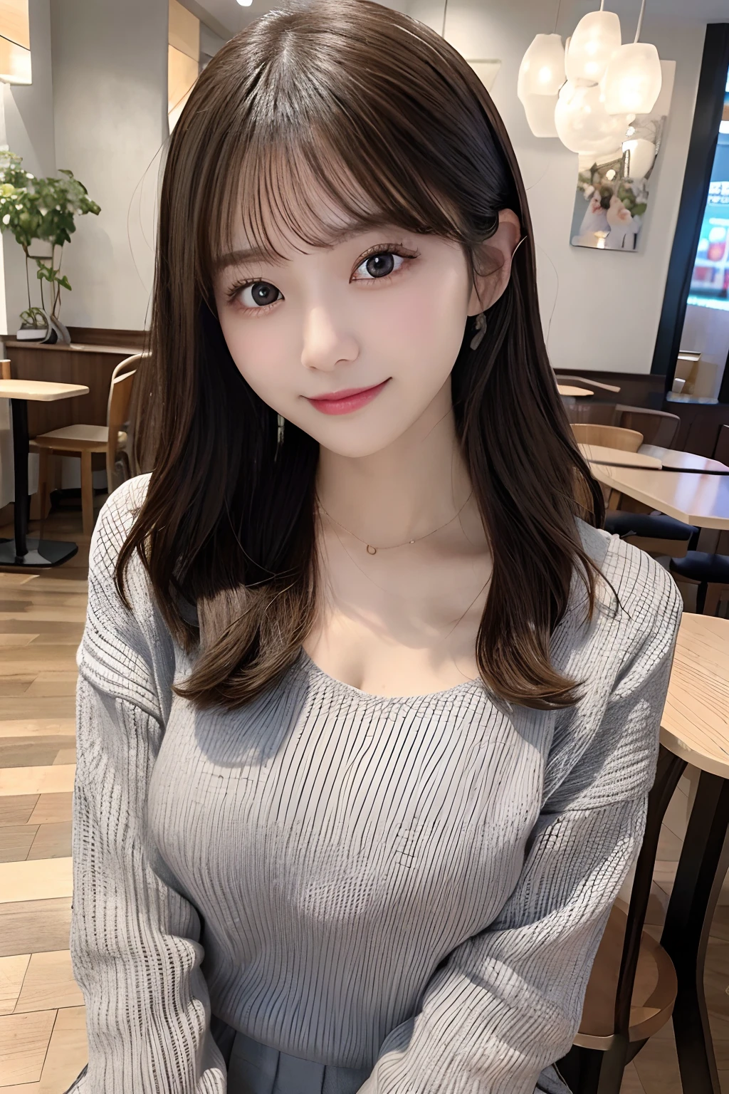 Dating at the zoo、Beautiful woman、About 25 years old、Curly hair、brown haired、Pull shot、Farsight, rich bust