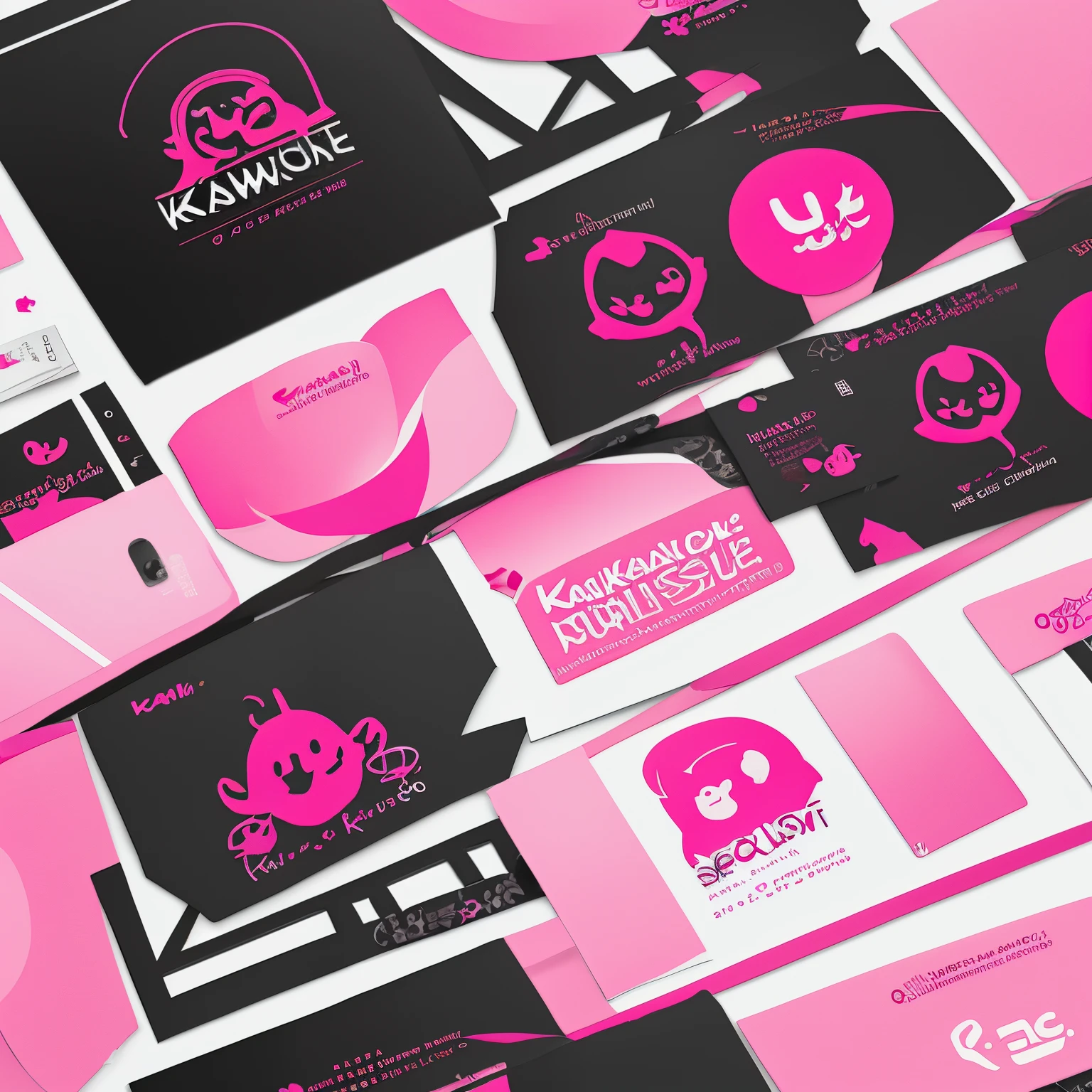 Pink Kawai logo for graphic design studio
