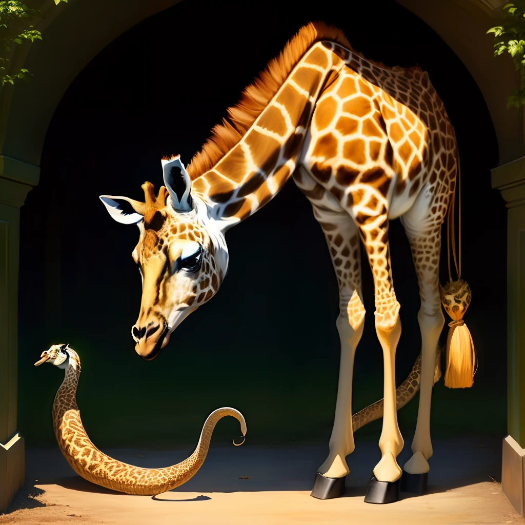 giraffe and snake