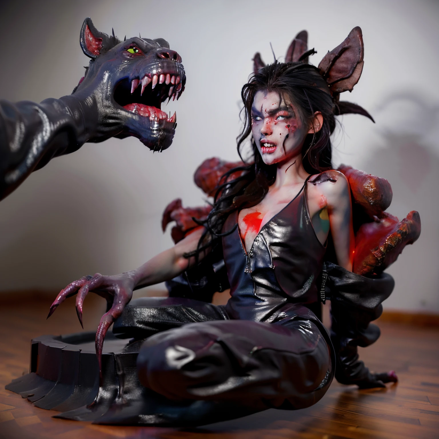 After the girl turned into a zombie:The girl suddenly sat up,Eyes turn blood red,Pupil dilation。She opened her mouth,Sharp teeth are exposed,make a low roar。her body becomes stiff,Slow action,But the power is huge。Her arms are covered with tiny pinpricks,There is black liquid flowing out from it。She has completely lost her mind and consciousness,Turned into a bloodthirsty zombie monster!She began to attack all living creatures around her crazily,Trying to turn humans into walking zombies like her!