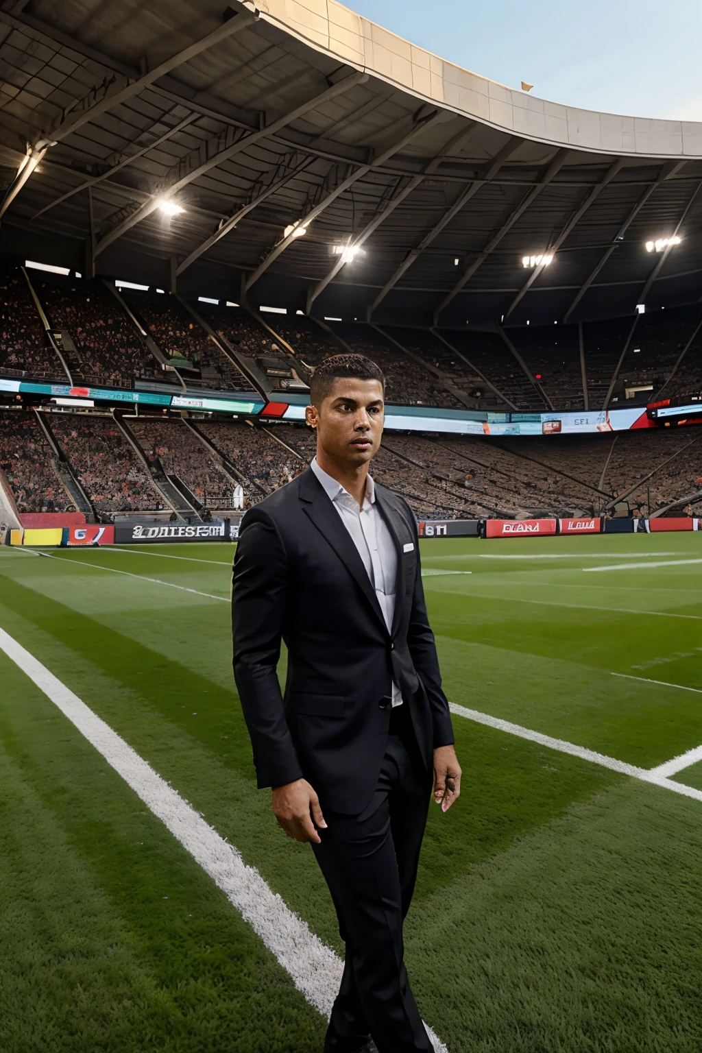 Ronaldo in football stadium