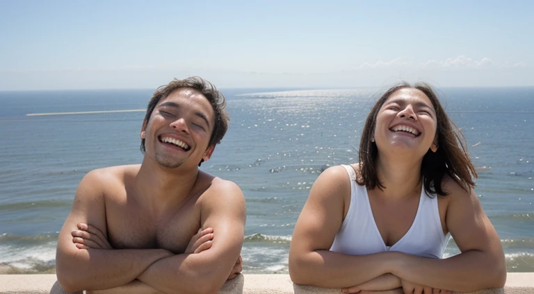 people smiling looking at the horizon, in their praying dreams
