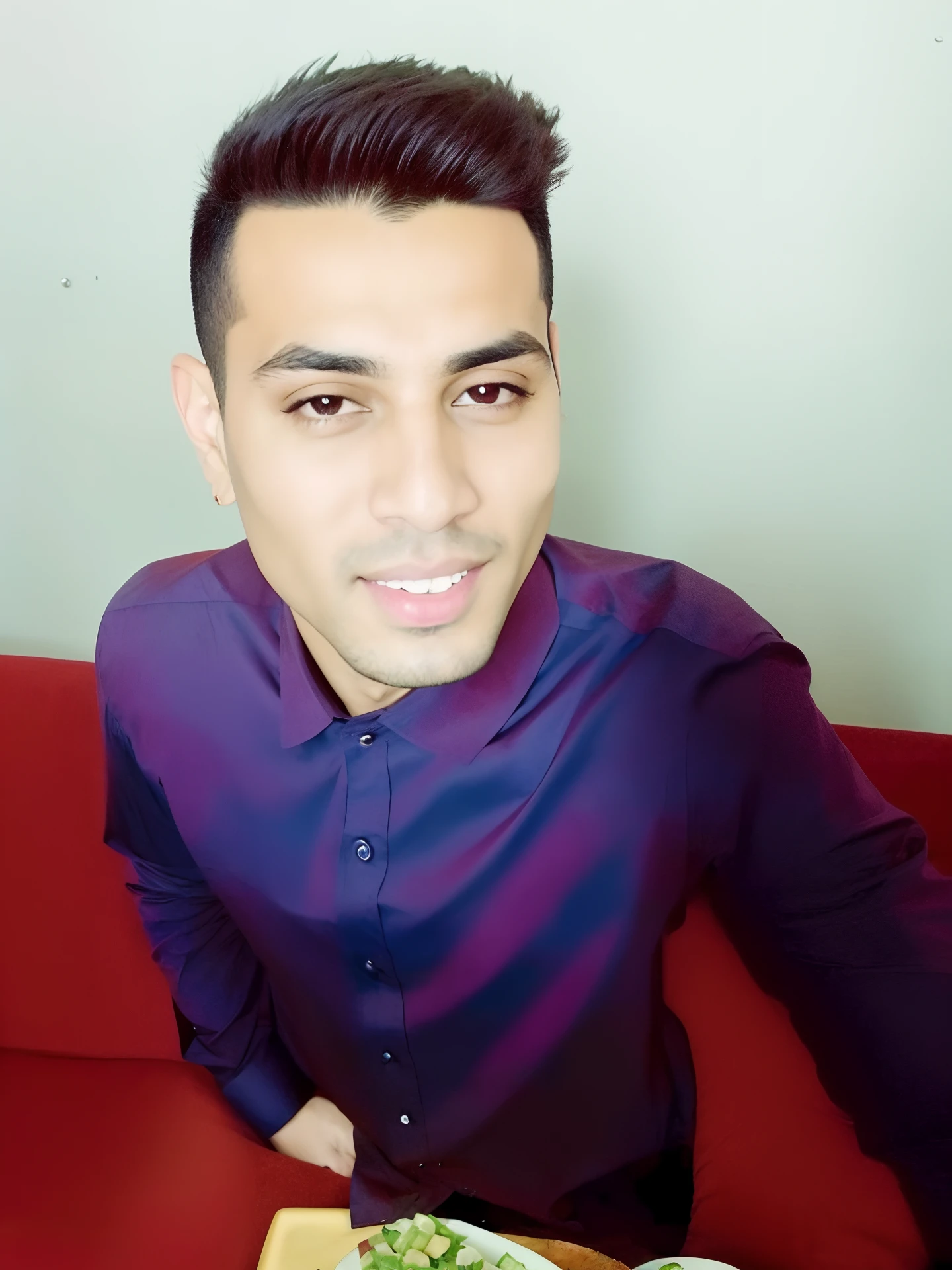 sharp man sitting on a red sofa with a plate of food, Mohamed Chahin, Emad Mostaque, Alex, Mohamed Reda, andres rios, caio santos, Riyahd Cassiem, saâdane afif, Jose Miguel Romano Francisca, Estilo Mohamed Chahin, Alejandro, Estilo Zigor Samaniego, Amr Elshamy