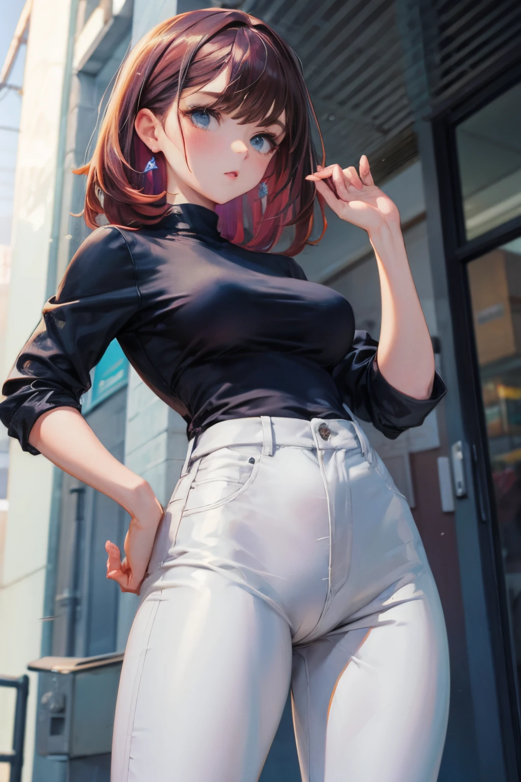 Girl with tight pants.