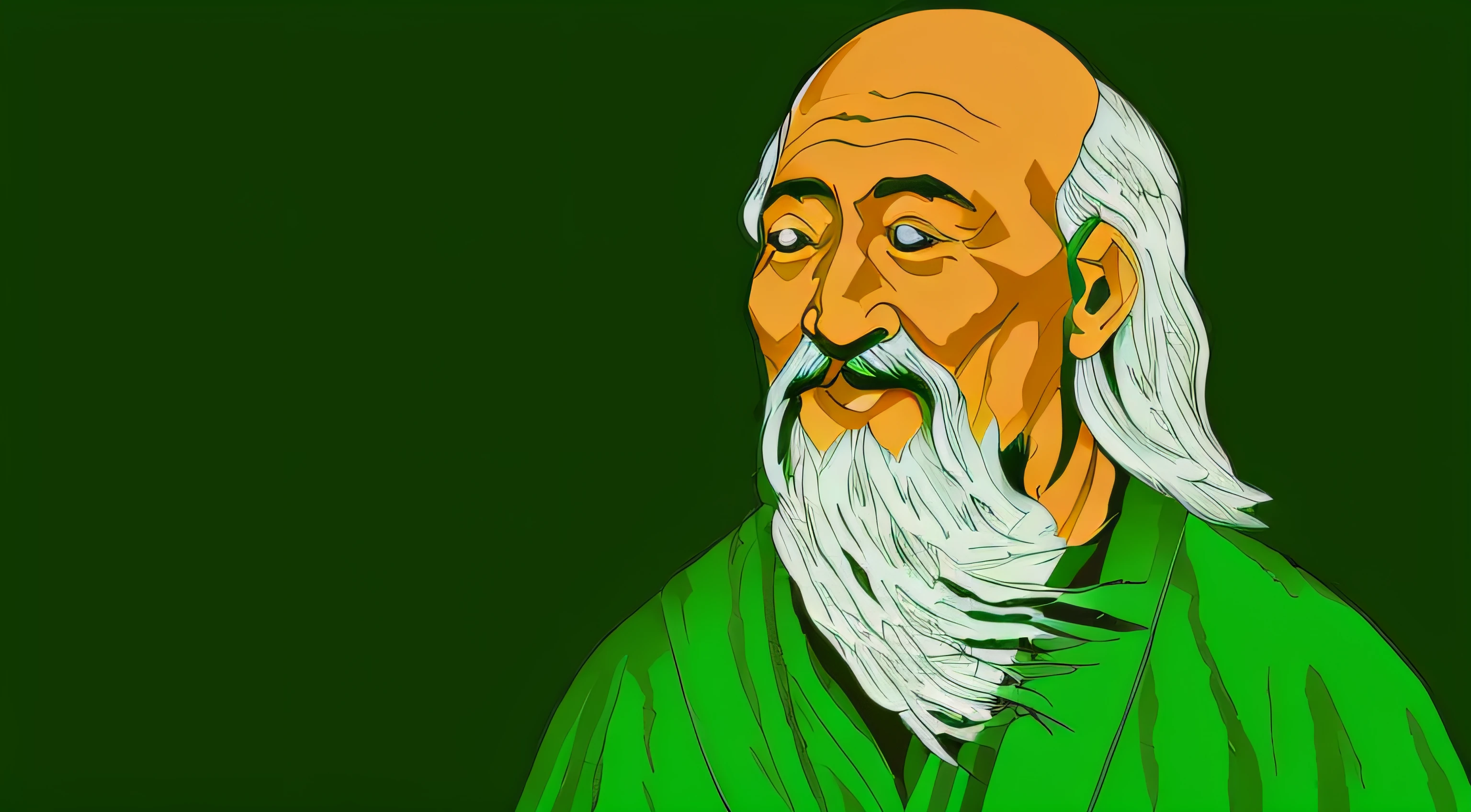 Lao Tzu wearing a green outfit coloring page