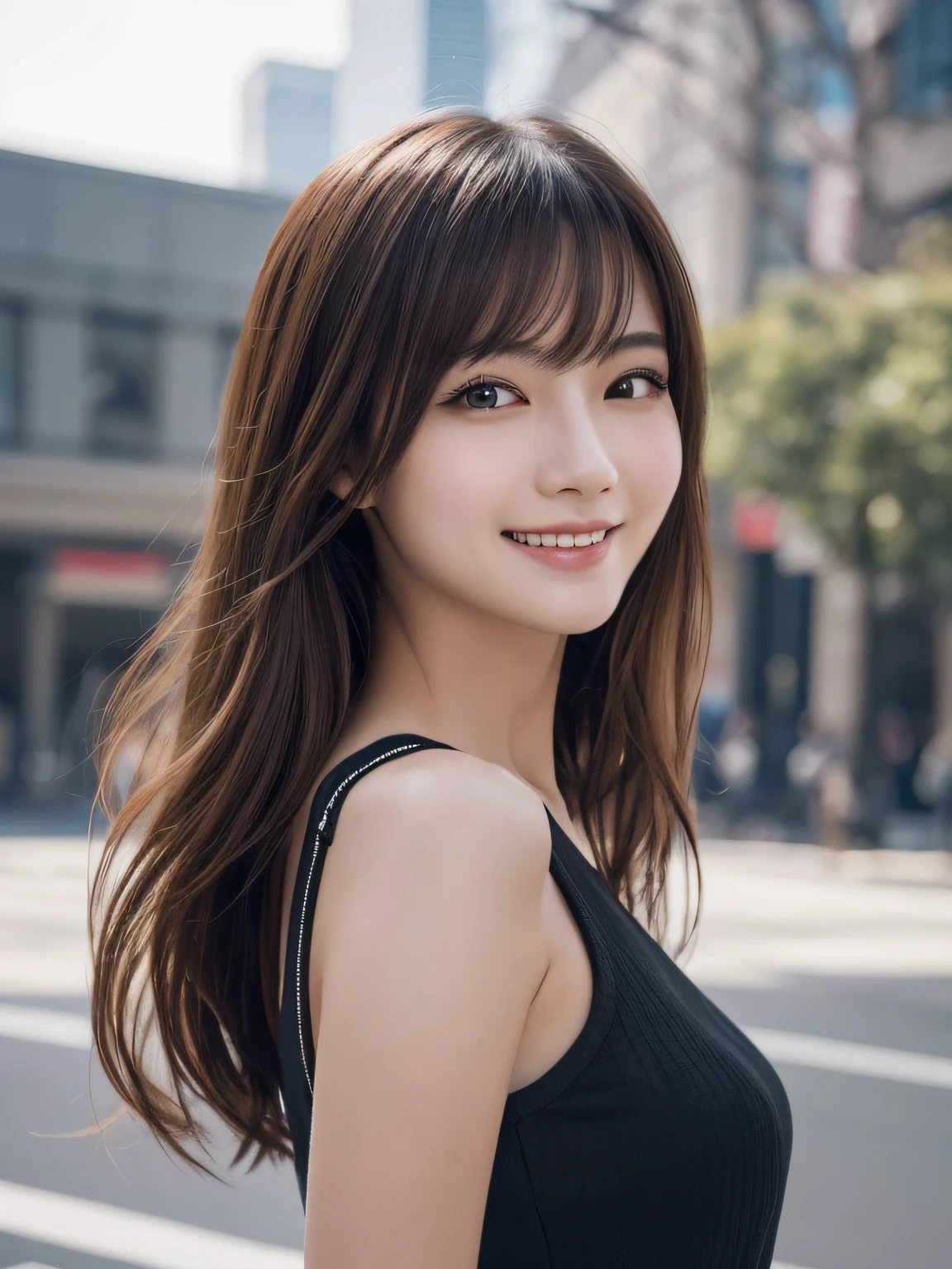​masterpiece, 1 beautiful girls, detaileds, Swollen eyes, top-quality, 超A high resolution, (Realistis: 1.4), OriginalPhotographs, 1girl in, 电影灯光, A smile, japanes, Asian Beauty, Korea person, Proper, very extremely beautiful, Slightly younger face, Beautiful skins, slender, cyberpunk backgrouns, (A hyper-realistic), (illustratio), (hight resolution), (8K), (ighly detailed), (The best illustrations), (beautifully detailed eyes), (ultra-detailliert), (wall-paper), (详细的脸), looking at the viewers, fine detailed, A detailed face、deep-shadows、Unobtrusive、pureerosfaceace_v1、A smile、oblique bangs、Facing straight ahead、Neat Clothing、Black colored eyes、Open your mouth