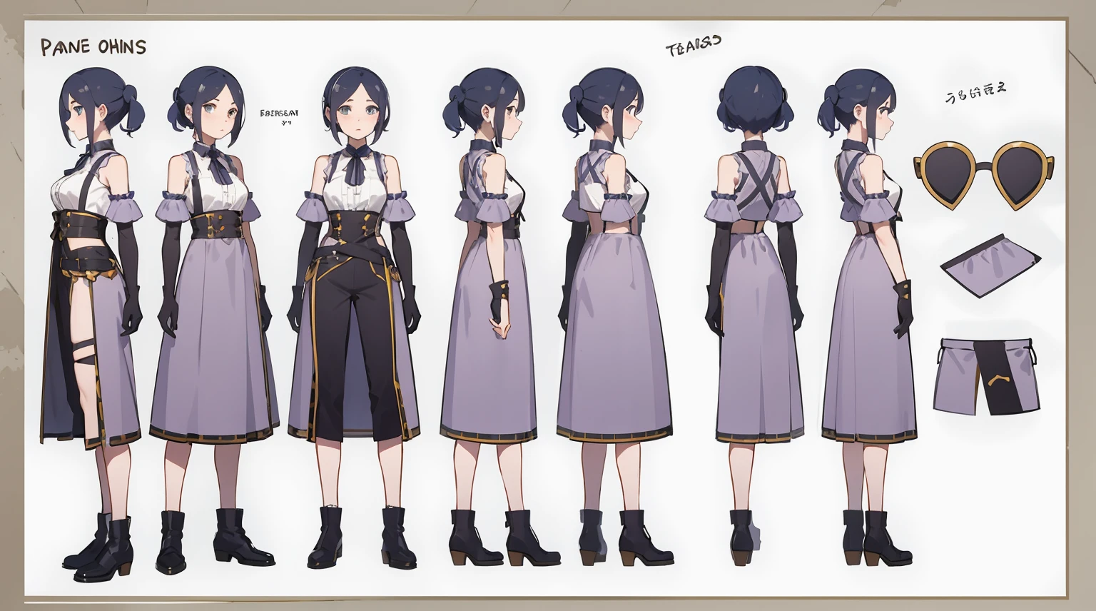 Female original character reference sheet adoptable,