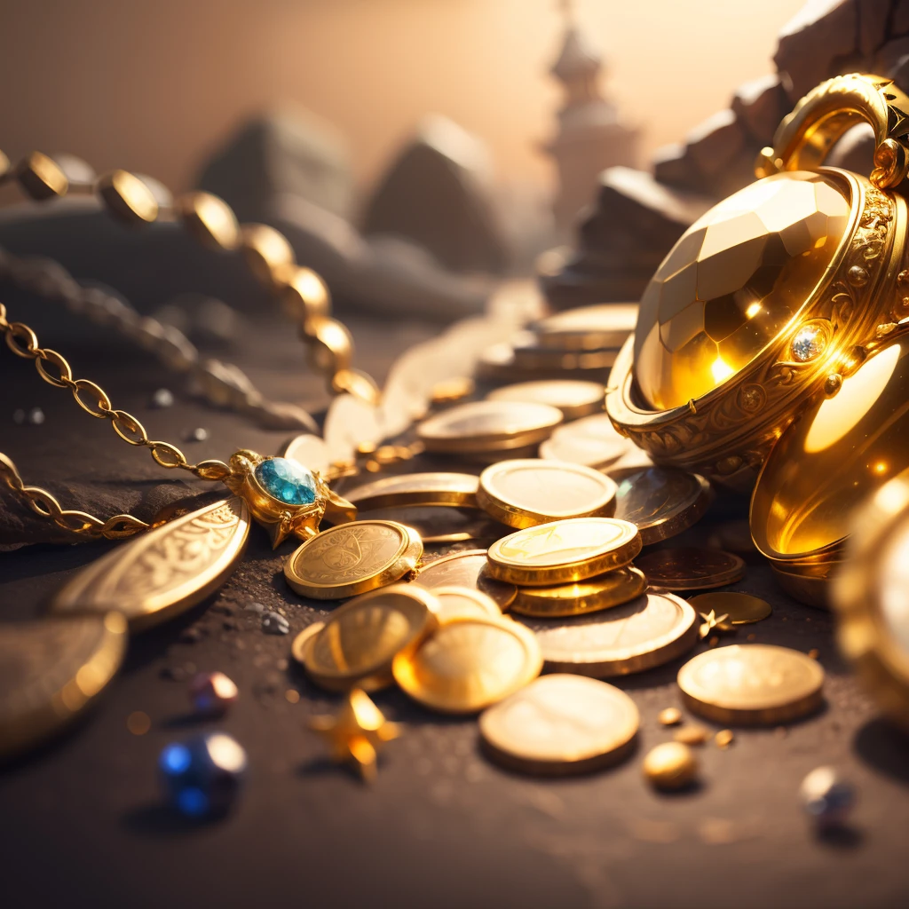A treasure full of precious stones, lots of gold,. --auto --s2