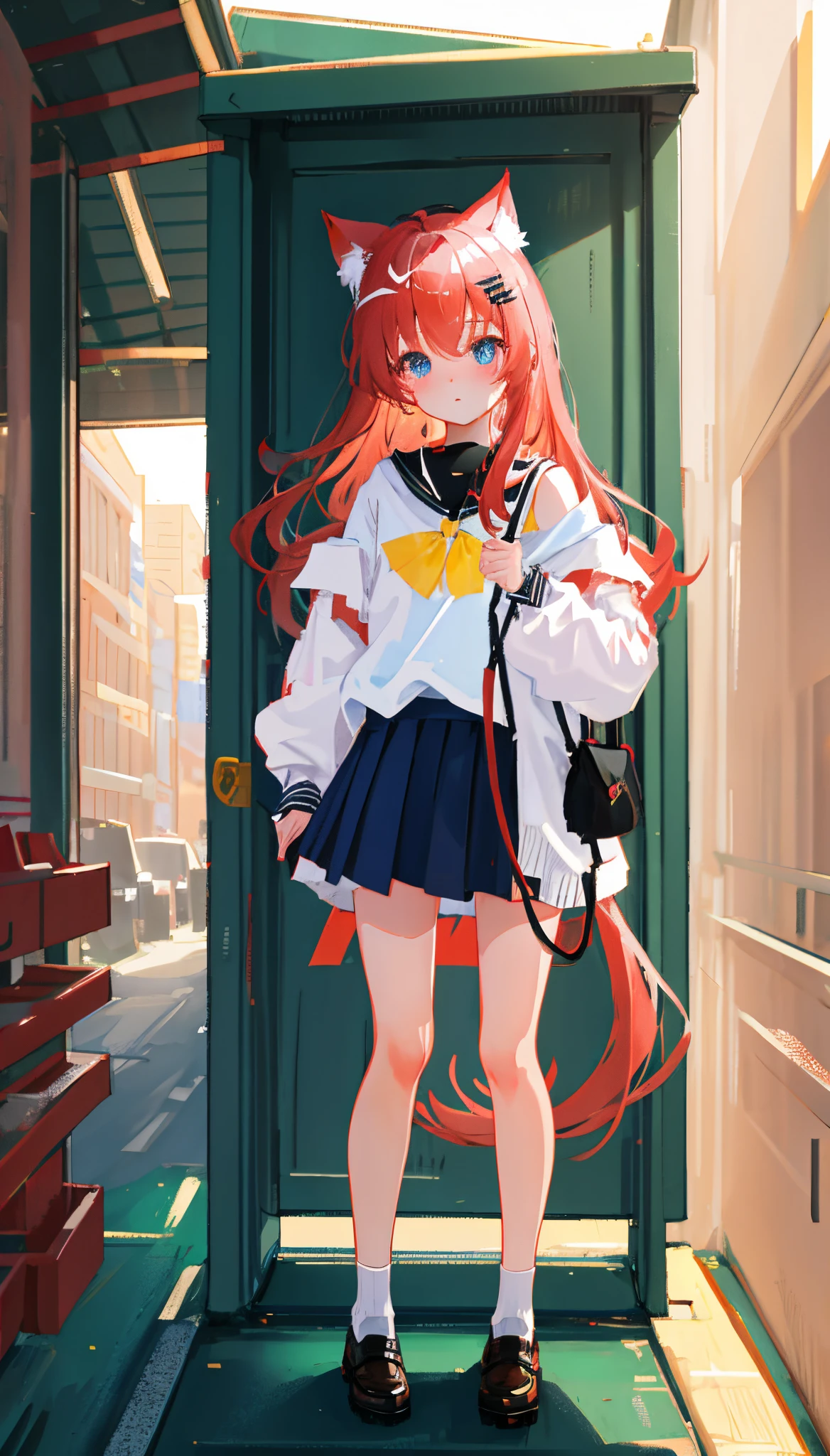 (masterpiece、hightquality、hight resolution、Top image quality)、
Romper、Big city blurred background、(colourfull:0.7)、(eyes focus:1.2)、viewer、The upper part of the body_Body、fish-eye lens、(in a house:1.1)、cute little、Warm light、Cute cat ears、
break 1 li、is standing、独奏、^ ^、(leaning_Forward:1.1)、missiles_Behind_Back、(wide eyed:1.1)、Head_tilt、bare shoulders、tiny chest、long eyeslashes、鎖骨、(red blush:0.95)、
break
Shiny skin、shinny hair、(Bright pupils:1.1)、Be curious、A detailed eye、hair adornments、length hair、Double-sided upward hair、White hair、skirt by the、shinny eyes、