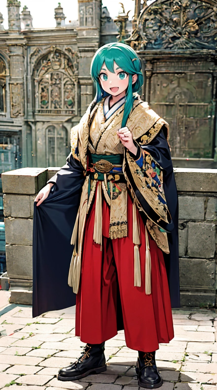masterpiece, best quality,, corset, breastplate,lum, , urusei yatsura, cloak, pants, pullover kimono,martial pov,, pantyhose, sharpteeth, standing,smile, matial art,, full body, boots , pant, medium breast, pants, pullover,martial pov,god rays, ray tracing, sparkle, cinematic lighting, UHD, retina, masterpiece, ccurate, anatomically correct, textured skin, super detail, high details, high quality, award winning, best quality, highres, 1080P, HD, 4K, thunder aura, light aura, sharpteeth,, super powers, full body, standing, kimono,woman-medieval-clothes, fangs, smile, green hair,open mouth,