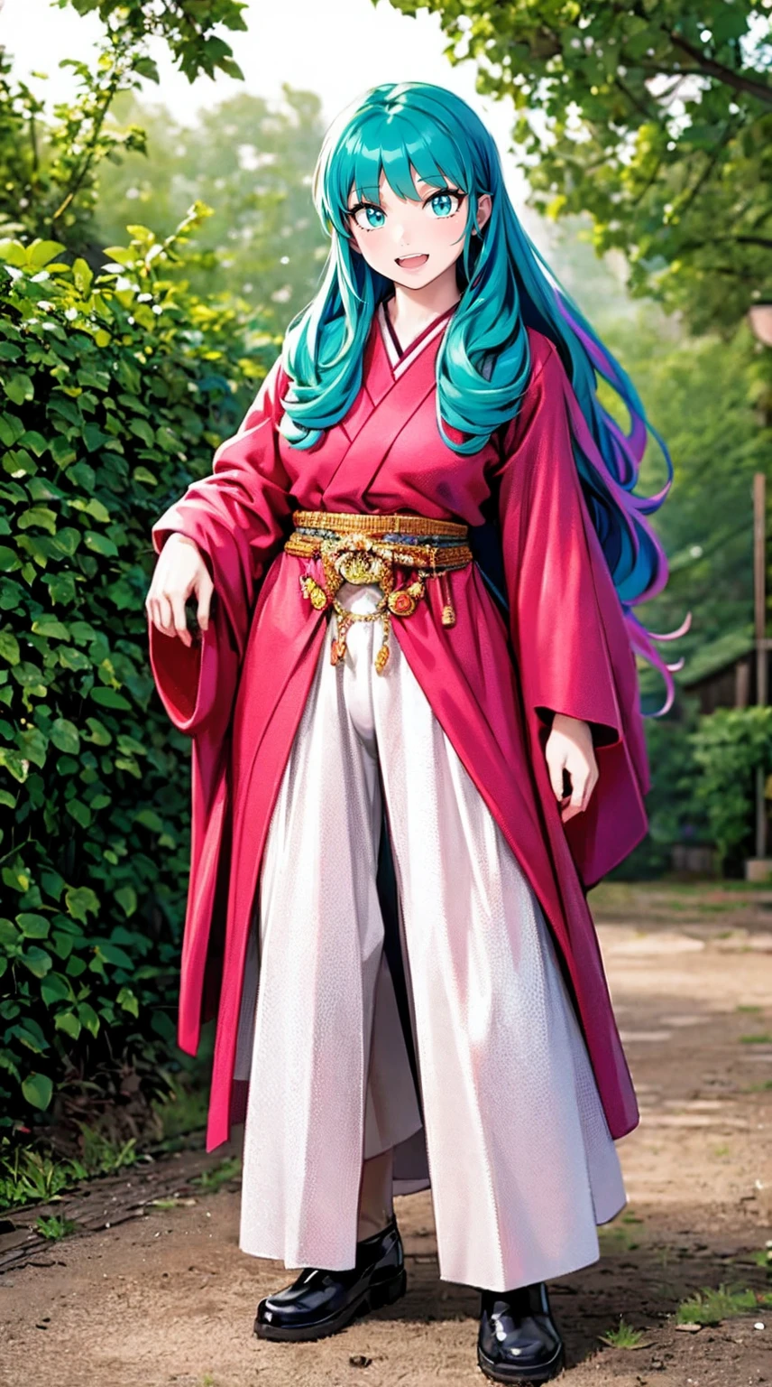 masterpiece, best quality,, corset, breastplate,lum, , urusei yatsura, cloak, pants, pullover kimono,martial pov,, pantyhose, sharpteeth, standing,smile, matial art,, full body, boots , pant, medium breast, pants, pullover,martial pov,god rays, ray tracing, sparkle, cinematic lighting, UHD, retina, masterpiece, ccurate, anatomically correct, textured skin, super detail, high details, high quality, award winning, best quality, highres, 1080P, HD, 4K, thunder aura, light aura, sharpteeth,, super powers, full body, standing, kimono,woman-medieval-clothes, fangs, smile, green hair,, teeth, big breast, long hir