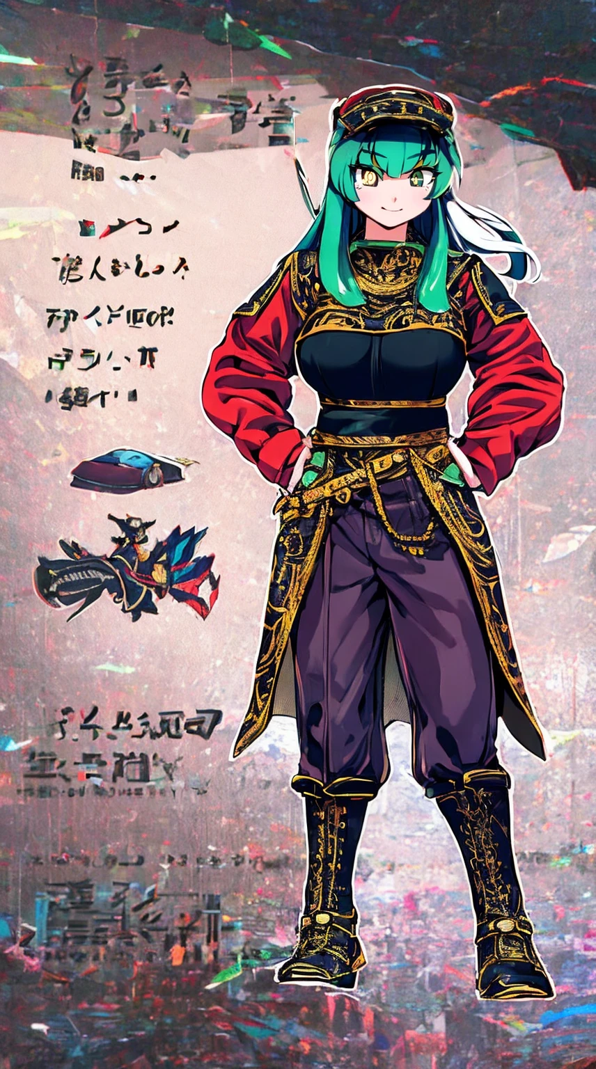 masterpiece, best quality,, corset, breastplate,lum, , urusei yatsura, cloak, pants, pullover kimono,martial pov,, pantyhose, sharpteeth, standing,smile, matial art,, full body, boots , pant, medium breast, pants, pullover,martial pov,god rays, ray tracing, sparkle, cinematic lighting, UHD, retina, masterpiece, ccurate, anatomically correct, textured skin, super detail, high details, high quality, award winning, best quality, highres, 1080P, HD, 4K, thunder aura, light aura, sharpteeth,, super powers, full body, standing, kimono,woman-medieval-clothes, fangs, smile, green hair,, teeth, big breast, long hair, sharpteeth
