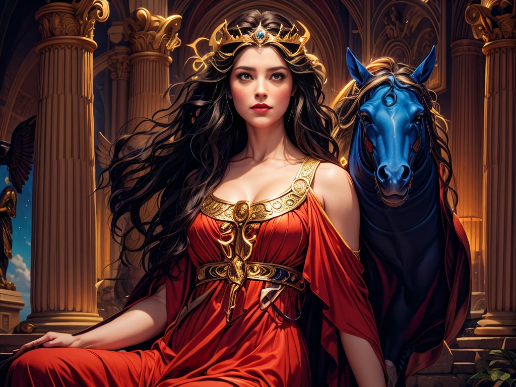 A portrait of a woman in high definition, com cavalo ((um cavalo)), em 8K de um mulher anjo de 18 anos, (( angel with several majestic wings,)), Deus do Mar, Deus do Oceano, Luthien, arte de deus, Deus da mitologia grega, Deus da Lua, Deus do amor e da paz, deus bonito, Mitologia do Deus da Terra, o deus Eros, Um retrato impressionante de um deus, Frank Kelly Freas, Estilo Karol Bak, ((beautiful face)), Ultra Definition, melhor qualidade, 32k ultra | | | | | | | | | | | | | | | | | | | | | | | | | | , Ultra HD | | | | | | | | | | | | | | | | | | | | | | | | | |