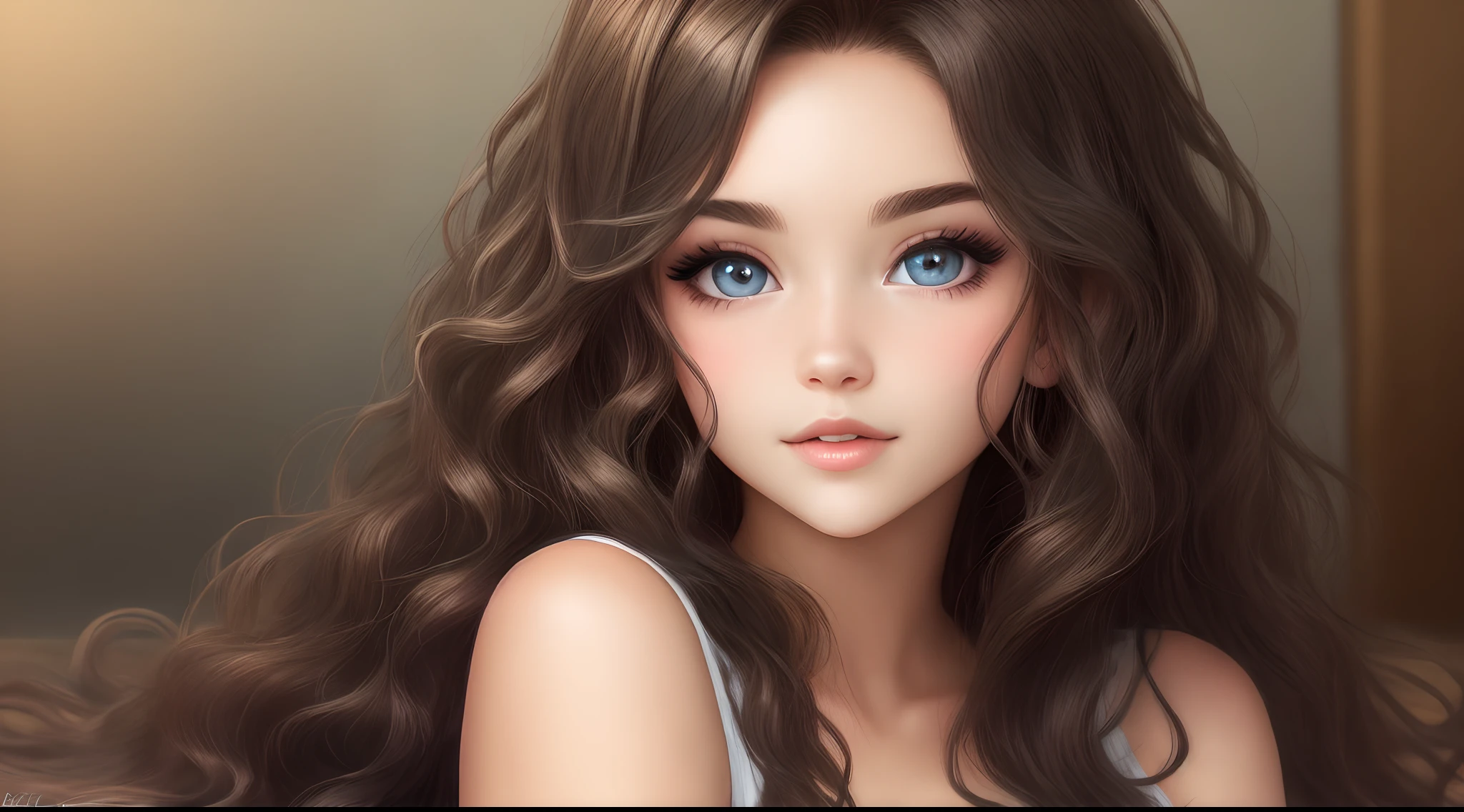 Detailed pencil drawing, 26-year-old woman, detailed pencil drawing