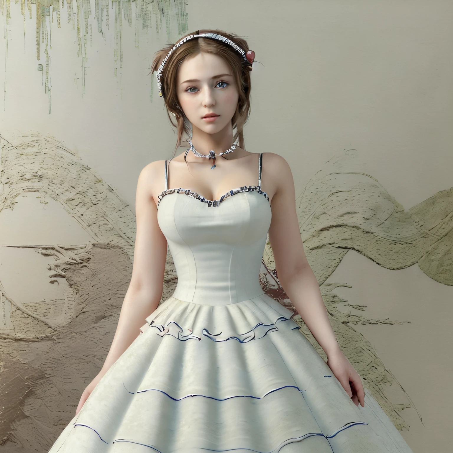 ((high quality, masterpiece:1.4)), 3d anime, beautiful girl, pretty girl ,white dress ,