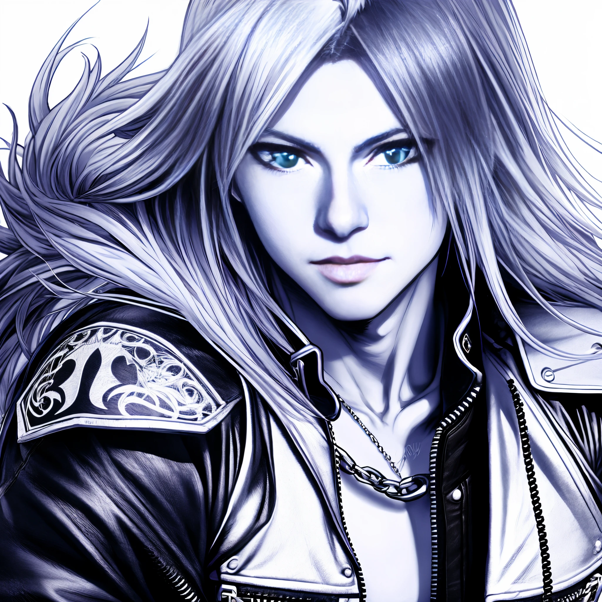 sephiroth as a jrock star anime styled