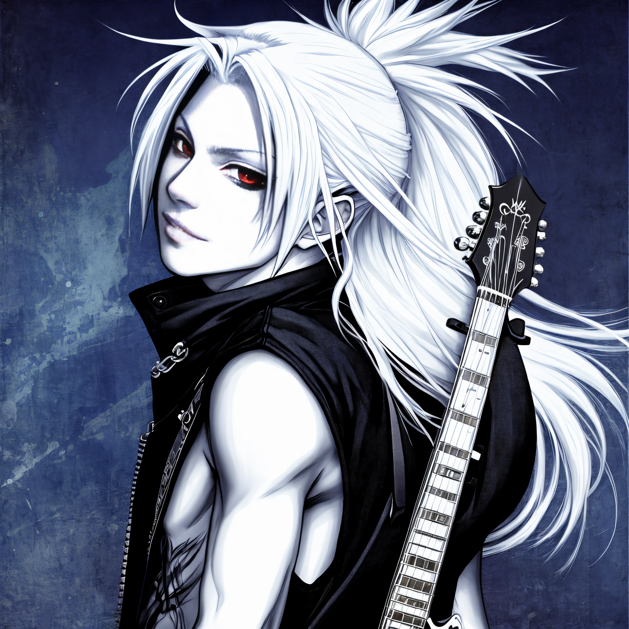 sephiroth as a jrock star anime styled