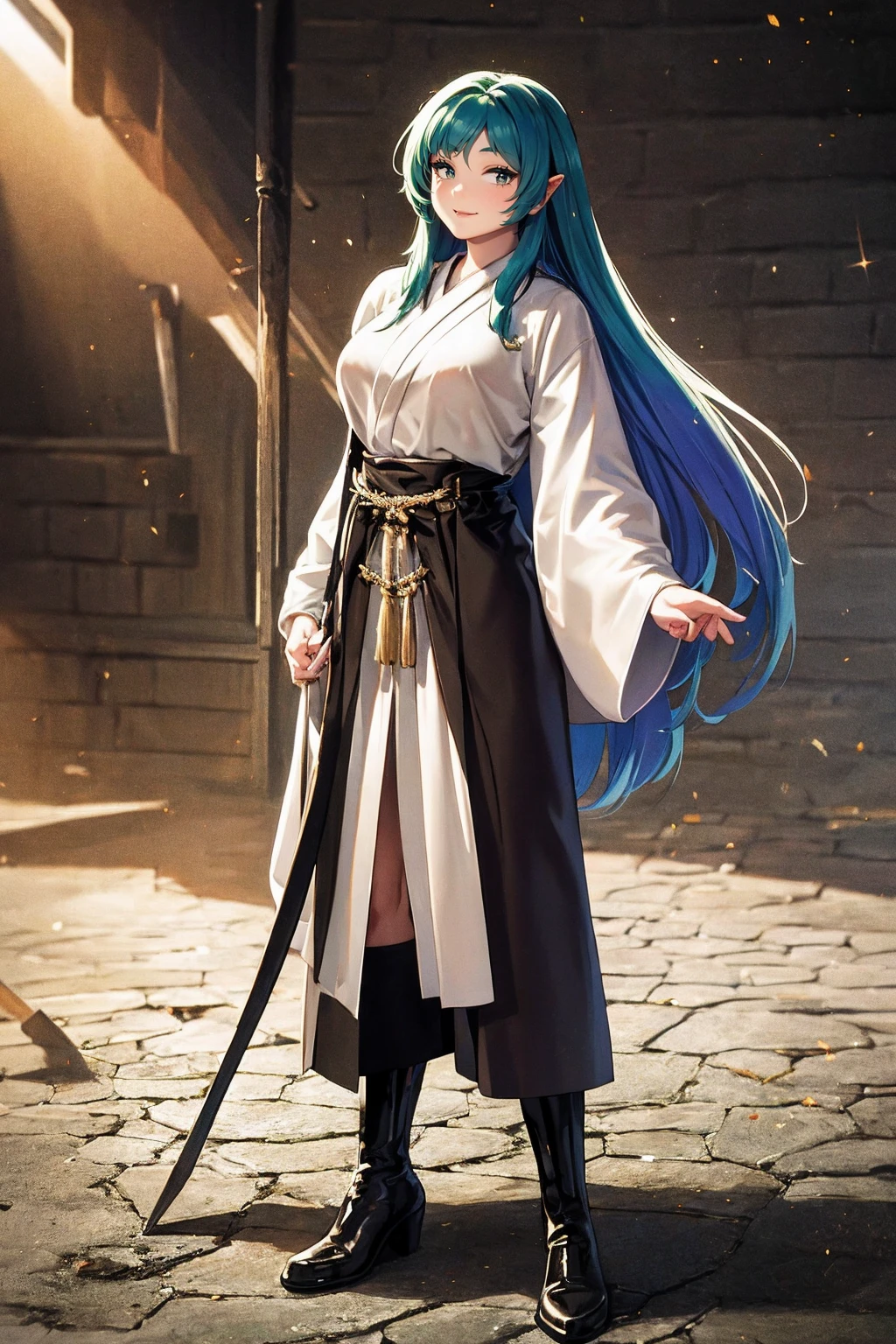 masterpiece, best quality,, corset, breastplate,lum, , urusei yatsura, cloak, pants, pullover kimono,martial pov,, pantyhose, sharpteeth, standing,smile, matial art,, full body, boots , pant, medium breast, pants, pullover,martial pov,god rays, ray tracing, sparkle, cinematic lighting, UHD, retina, masterpiece, ccurate, anatomically correct, textured skin, super detail, high details, high quality, award winning, best quality, highres, 1080P, HD, 4K, thunder aura, light aura, sharpteeth,, super powers, full body, standing, kimono,woman-medieval-clothes, fangs, smile, green hair,, teeth, big breast, long hair, sharpteeth