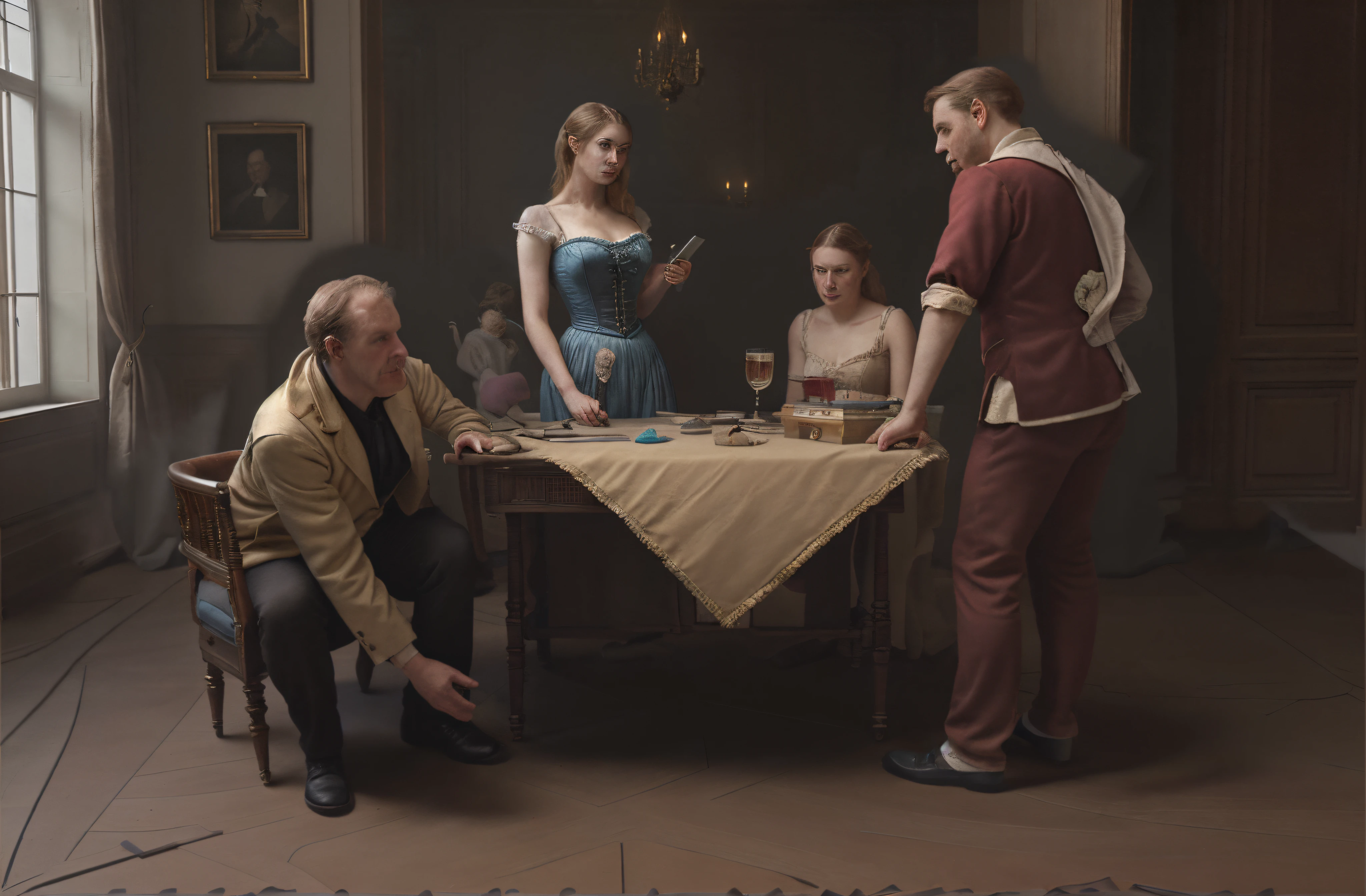 create a scene from the interior of a 19th century palace